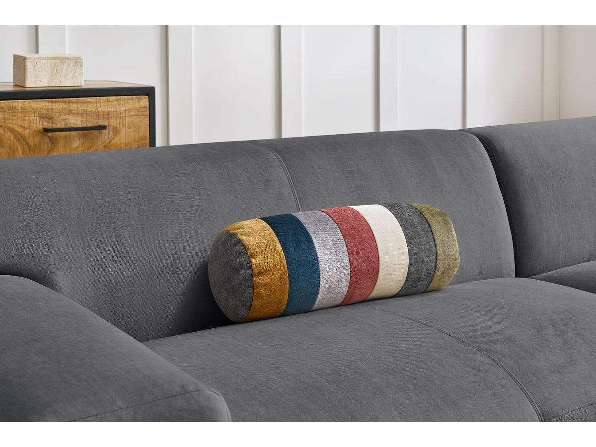 Bobochic Lavena Ecksofa 272 × 220 cm Samt Dunkelgrau Ecke rechts