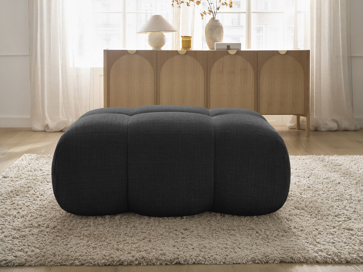 Bobochic Ivane Pouf Strukturstoff Schwarz