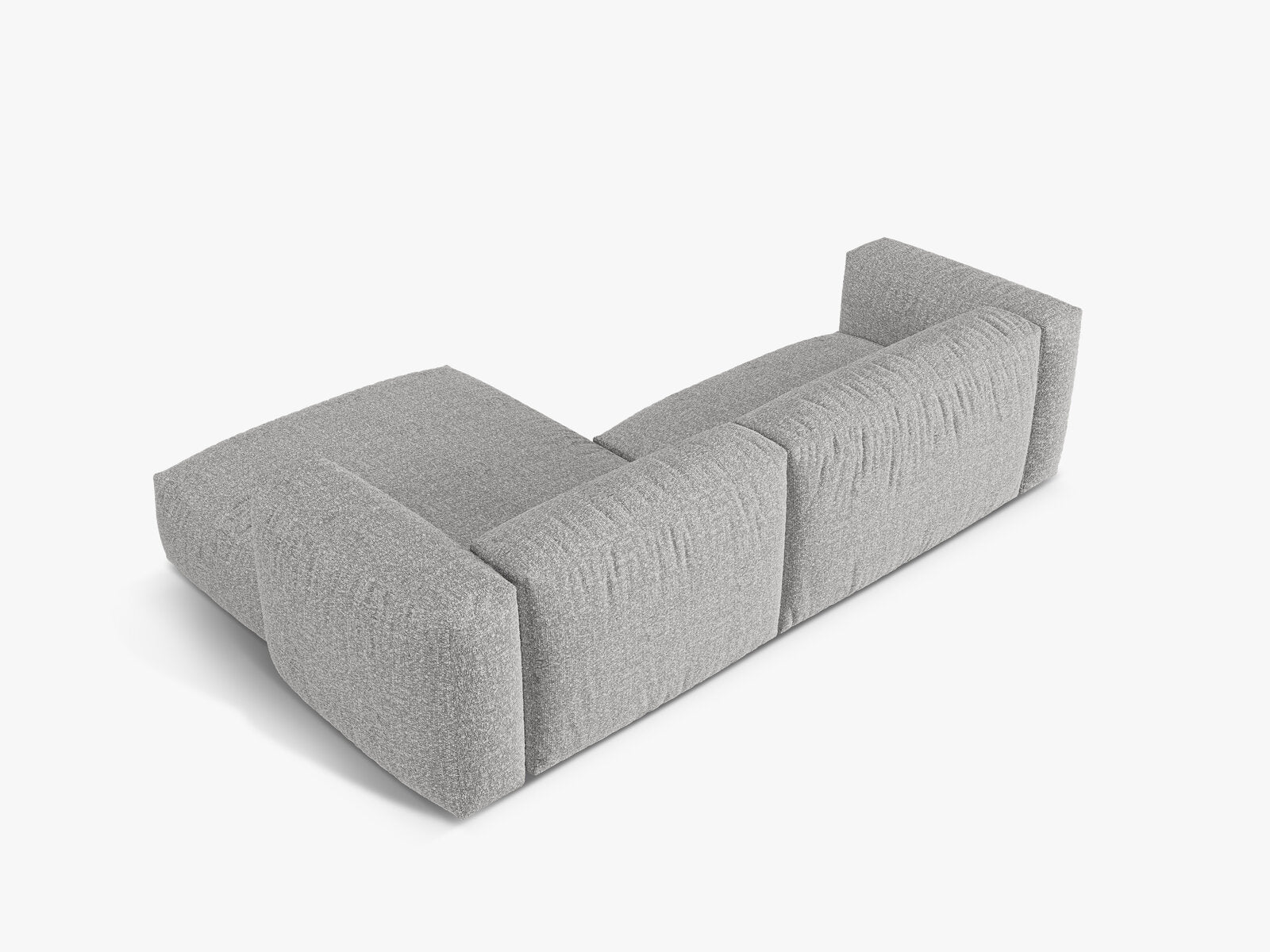 Micadoni Ecksofa Martina 2-Sitzer Rechts Boucle Monet Silber