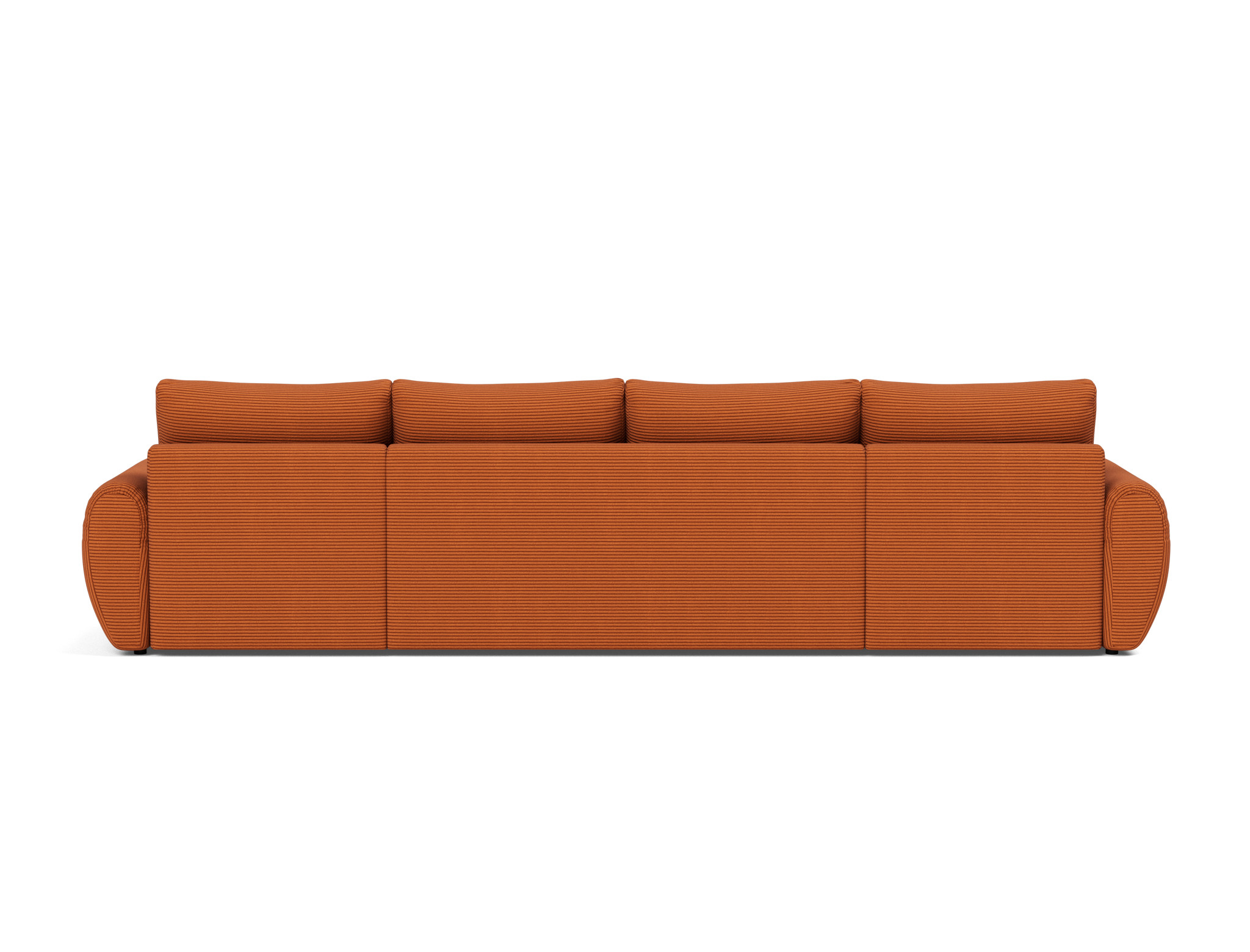 Schlafsofa Norum U-Form mit Curve-Armlehnen Kord Corduroy 595-Burnt-Orange