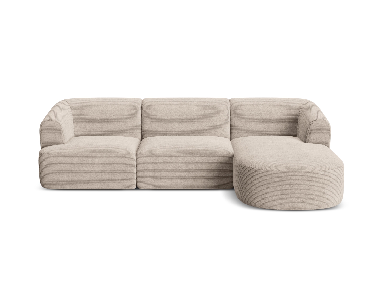 Cosmopolitan Design Ecksofa Campi 4-Sitzer Kord Lincoln D Cappuccino Rechts