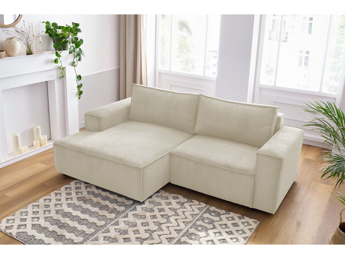 Bobochic Nihad Ecksofa Cordsamt Beige Ecke links