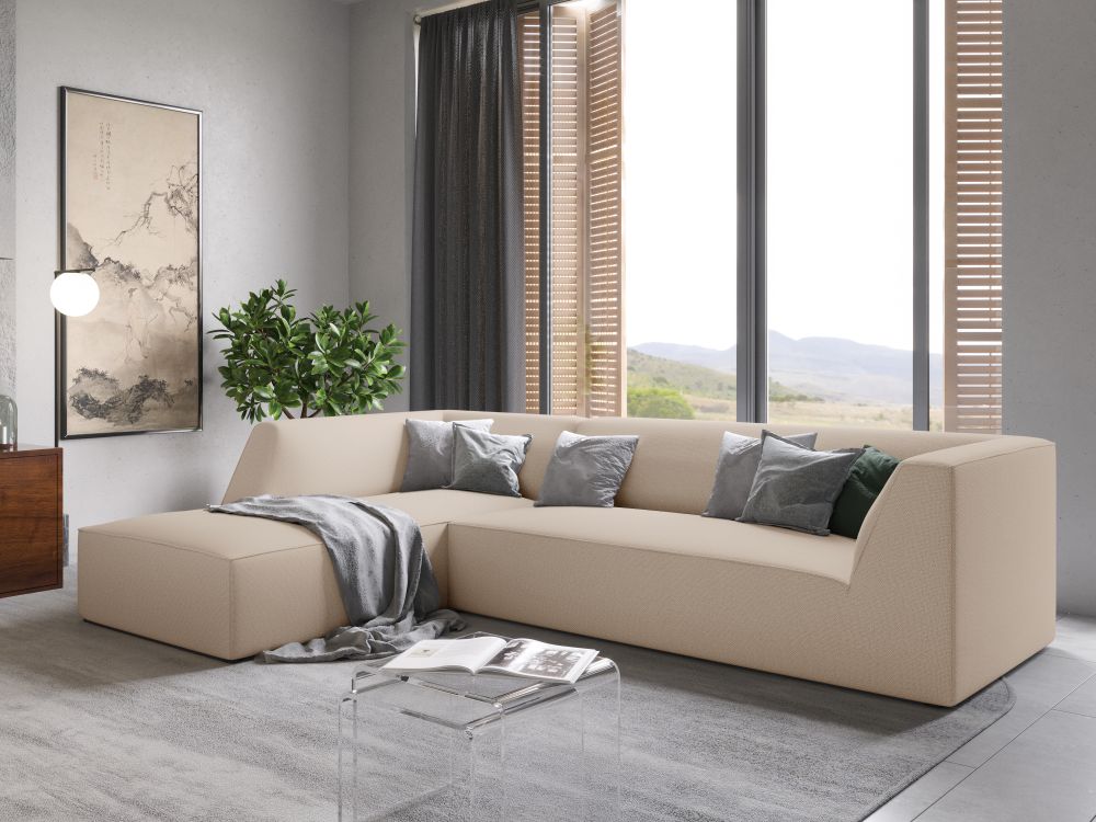 Cosmopolitan Design Ecksofa Siena 4-Sitzer Strukturierter Stoff Ottawa Beige Links