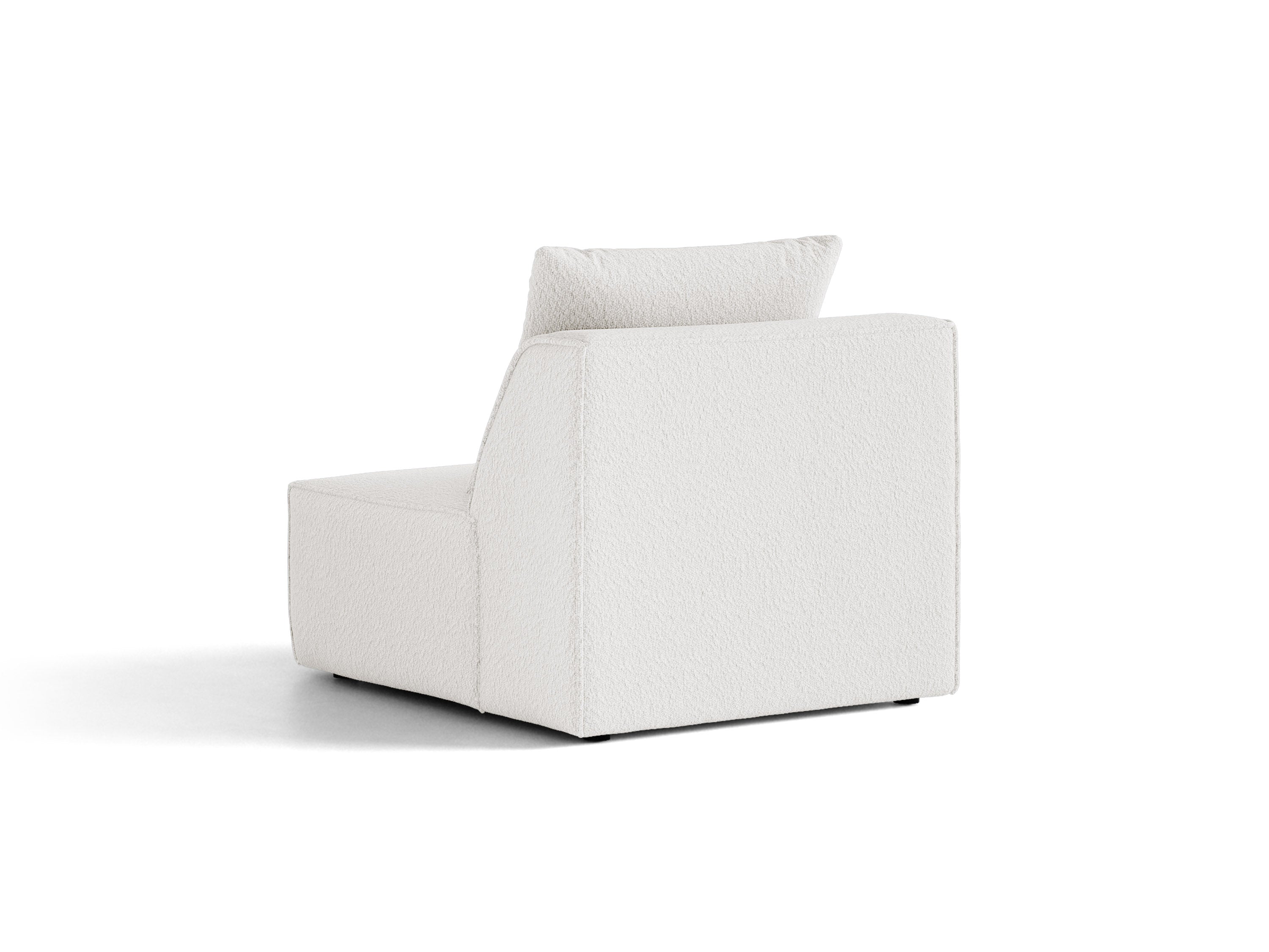 Micadoni Sessel ohne Armlehnen Jodie 1-Sitzer Boucle Baloo Weiß