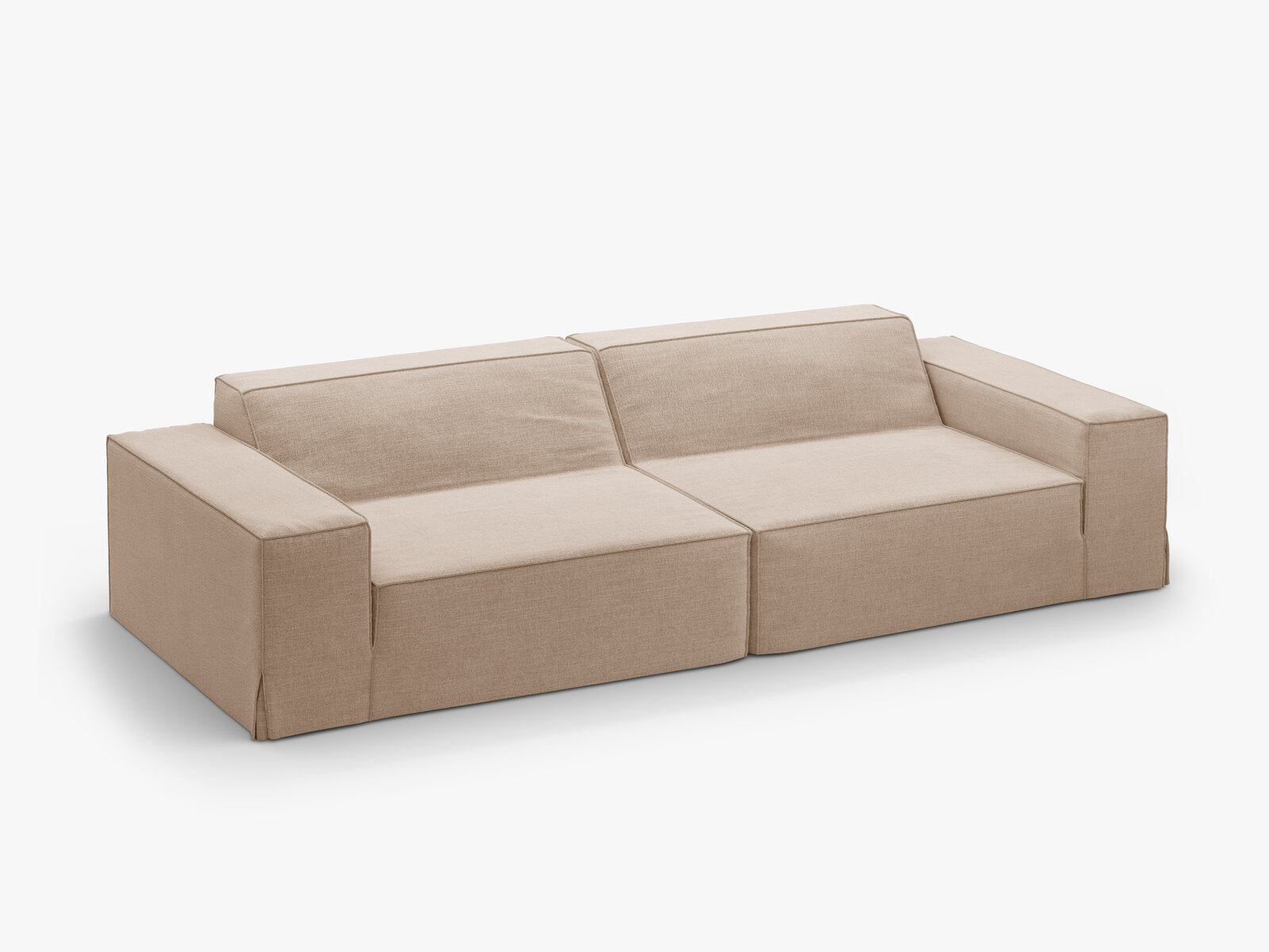 Micadoni Sofa Jodie 4-Sitzer Strukturierter Stoff Lins Sand