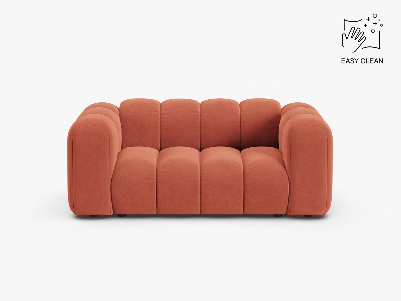 Micadoni Sofa Lupine 2-Sitzer kleine Version Samt Venus Koralle