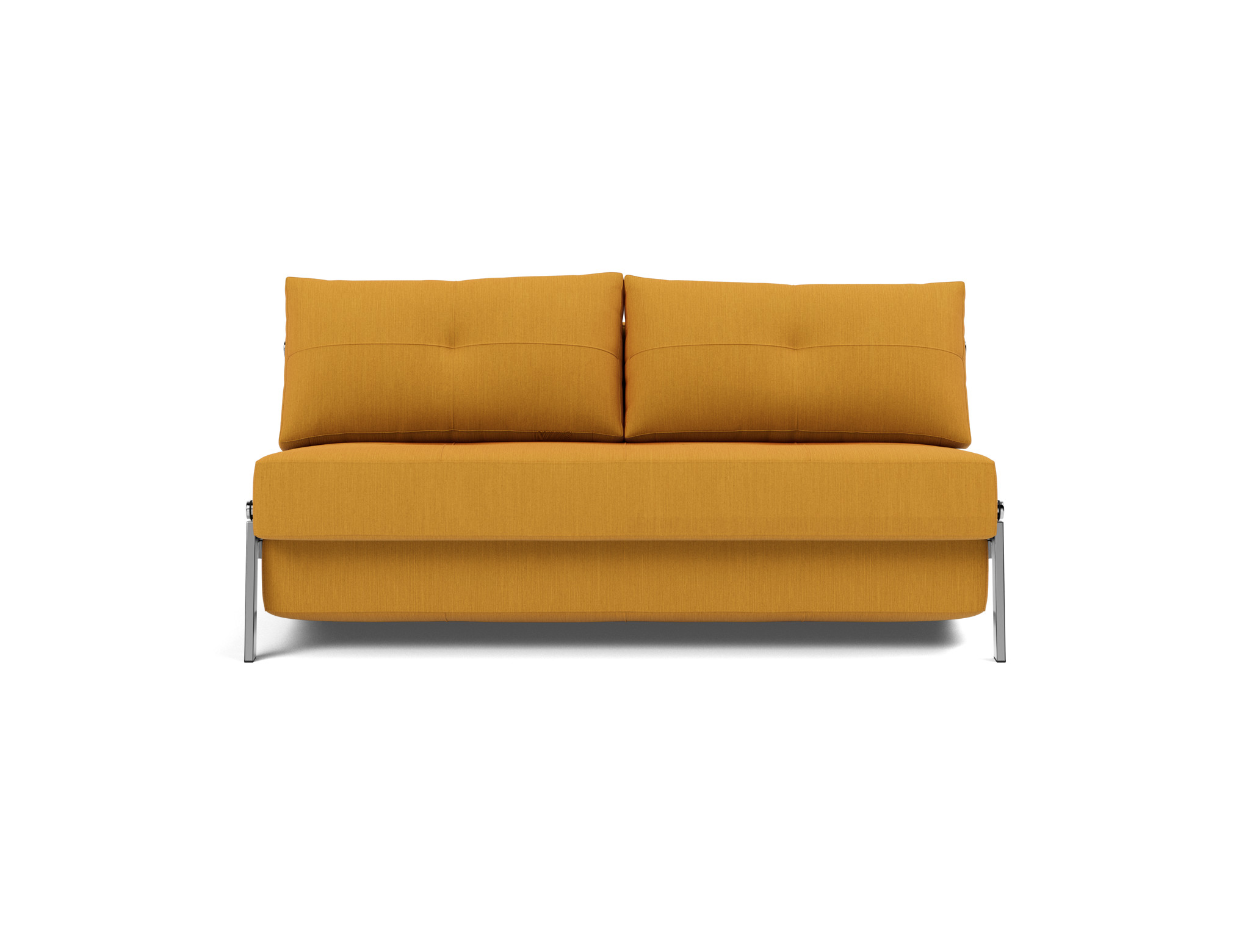Schlafsofa Cubed 160 Flachgewebe Elegance 507-Burned-Curry Beine Chrom