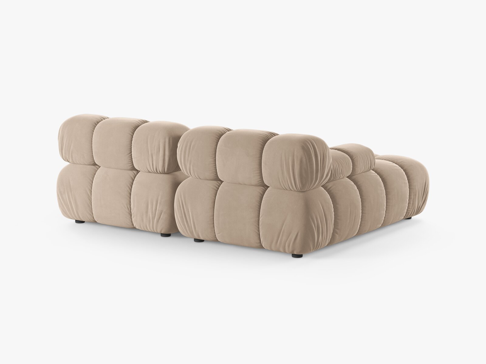 Micadoni Modulares Ecksofa Bellis 3-Sitzer Links Samt Venus Beige
