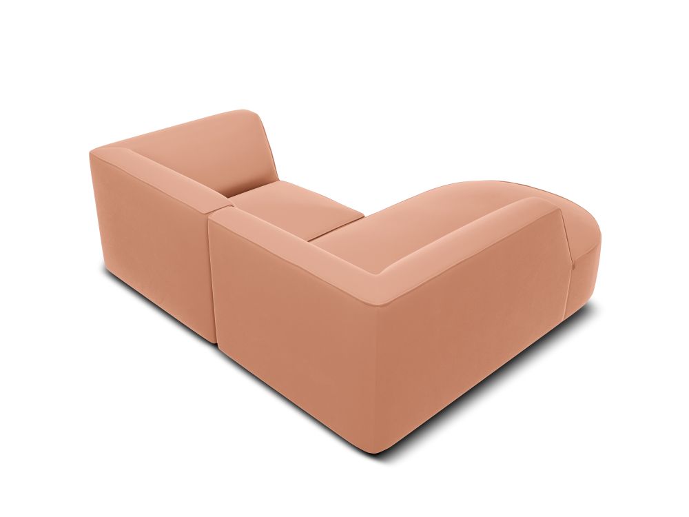 Cosmopolitan Design Ecksofa Siena 3-Sitzer abgerundet Samt Salvador Rosa Links