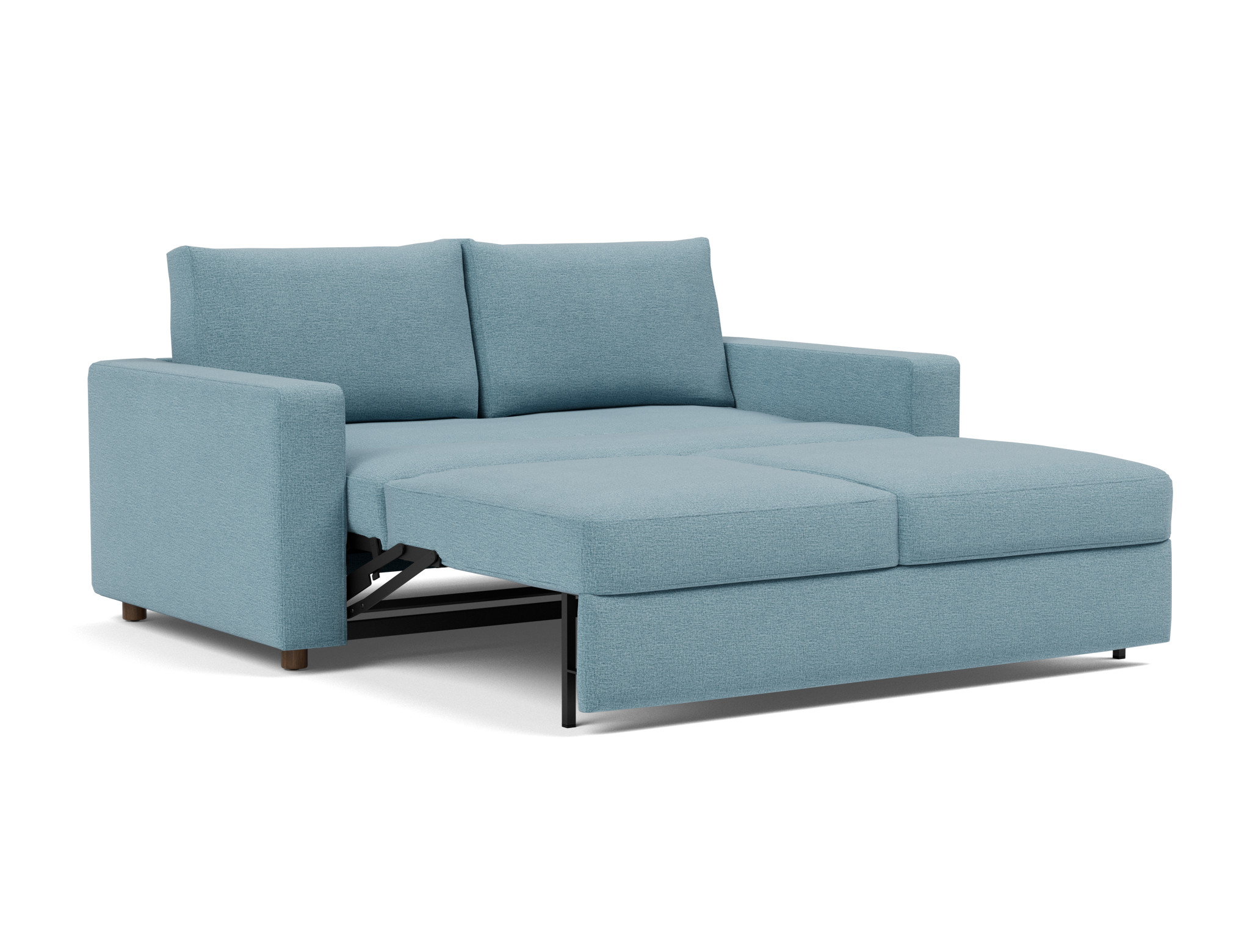 Schlafsofa Neah mit Standard-Armlehnen 160 Flachgewebe Mixed Dance 525-Light-Blue