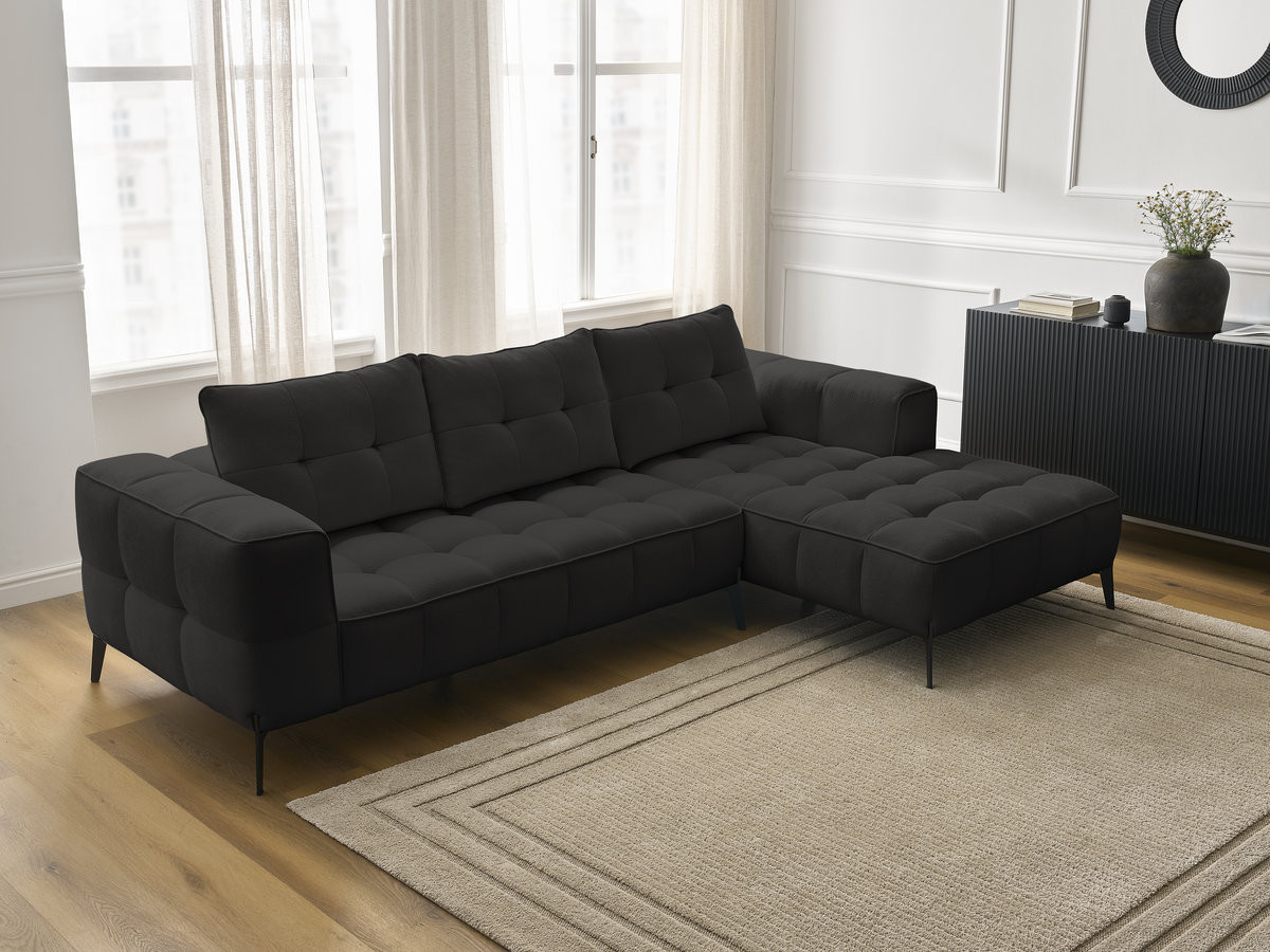 Bobochic Anis Ecksofa Strukturstoff Schwarz Ecke rechts