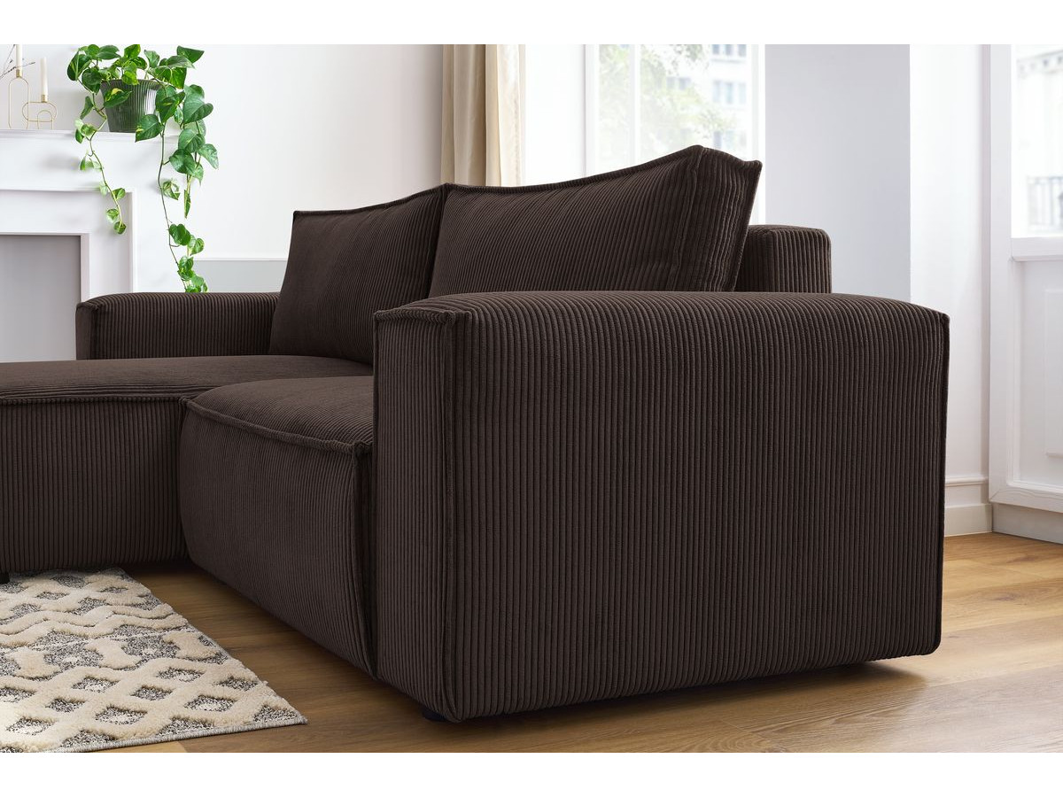 Bobochic Nihad Ecksofa Cordsamt Braun Ecke links