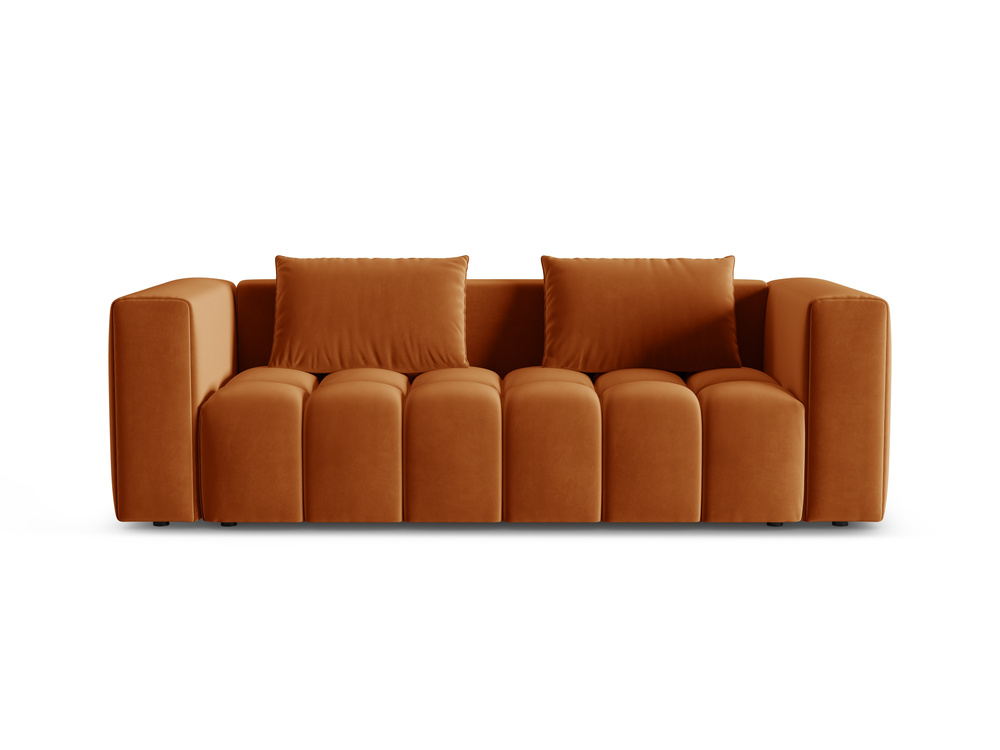 Cosmopolitan Design Schlafsofa Verona 3-Sitzer mit Bettkasten Samt Casino Terrakotta
