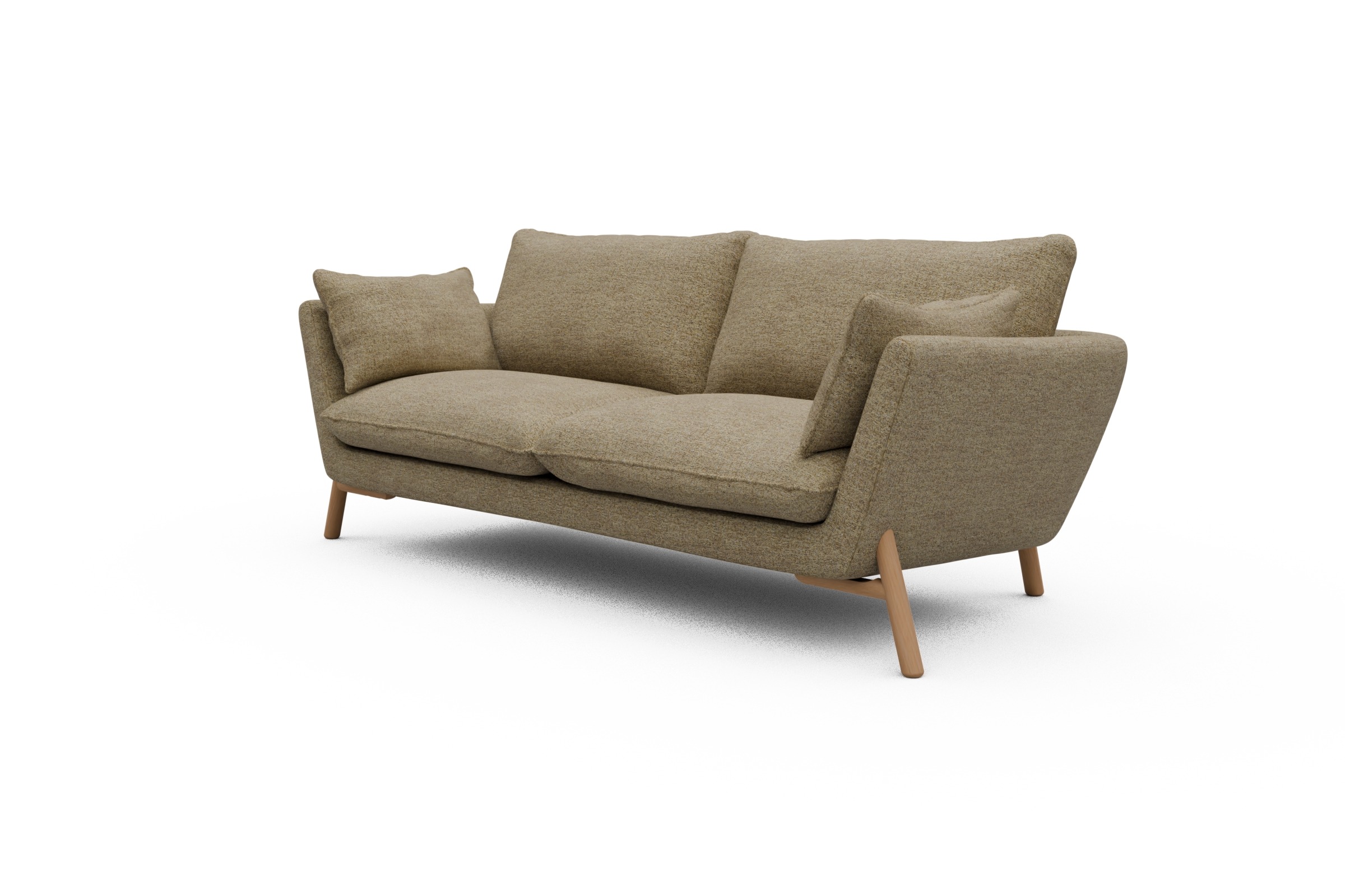 Sofa Emil 3-Sitzer Beinfarbe Eiche Natur Carreno-Silician-Yellow