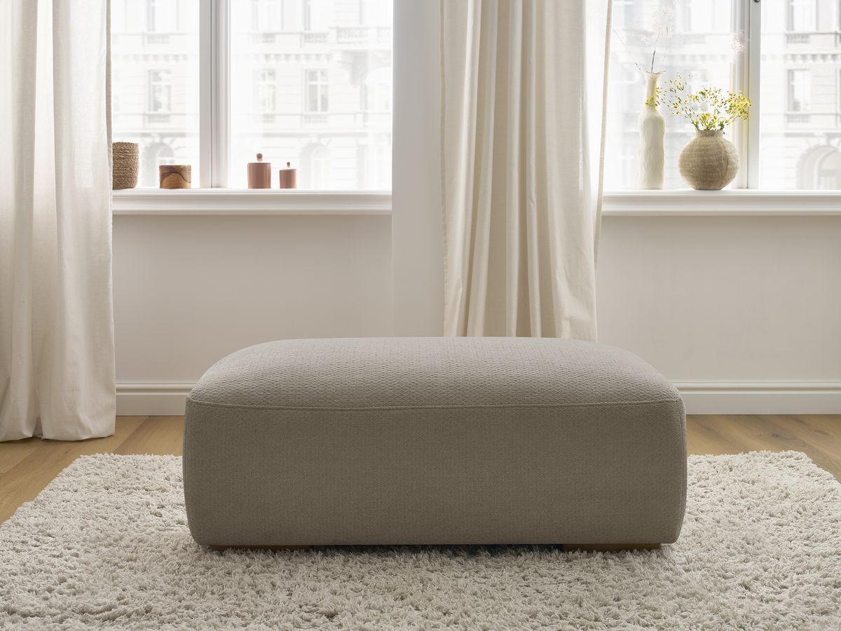 Bobochic Sidonie Pouf Melange-Stoff Taupe