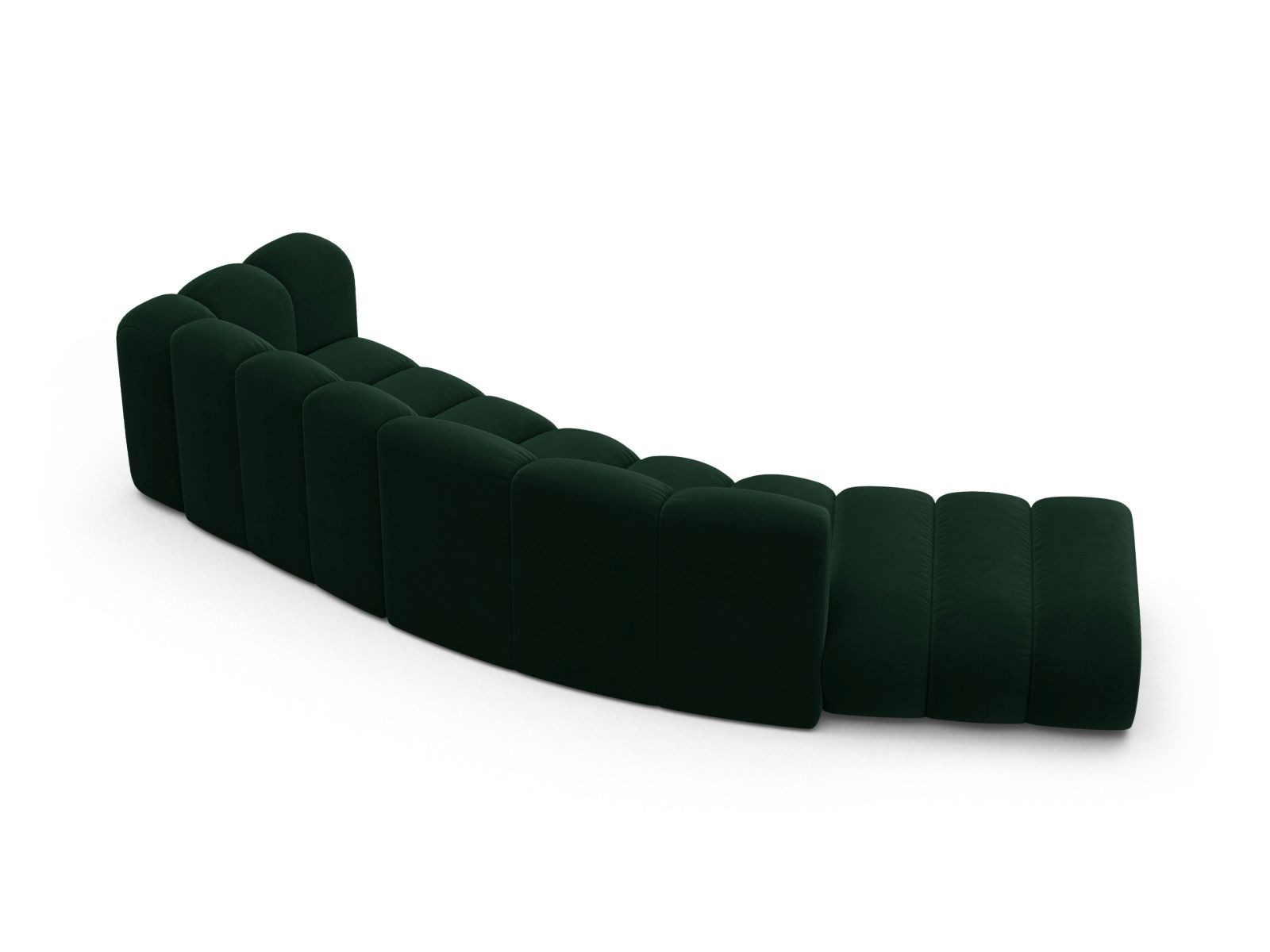 Micadoni Modulares Sofa Lupine 5-Sitzer Links Samt Salvador Flaschengrün
