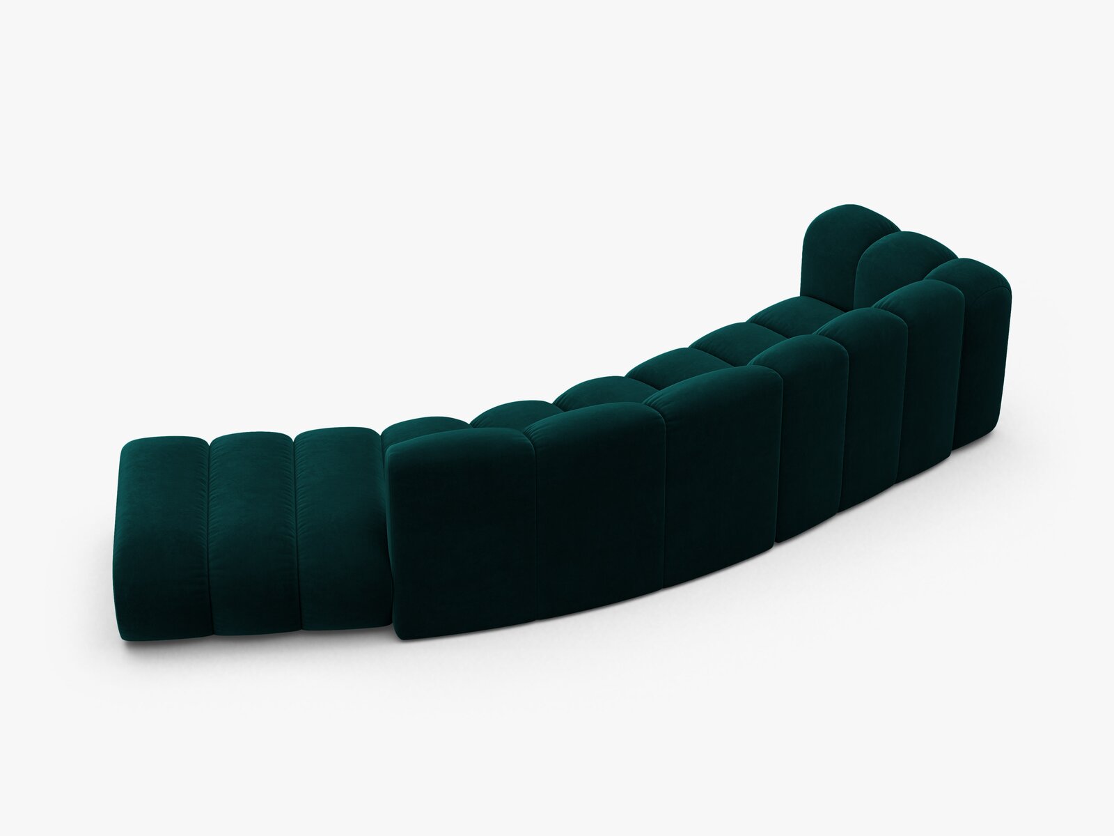 Micadoni Modulares Sofa Lupine 5-Sitzer Samt Venus Dunkel Petrol Rechts