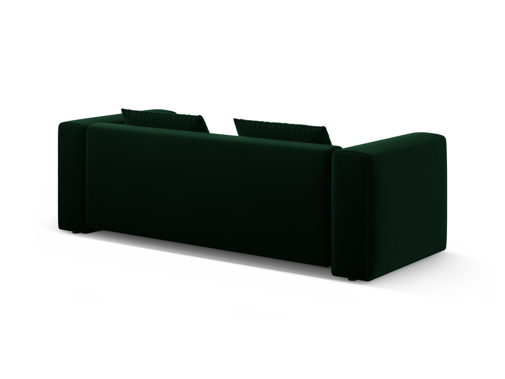 Cosmopolitan Design Schlafsofa Verona 3-Sitzer mit Bettkasten Samt Casino Flaschengrün