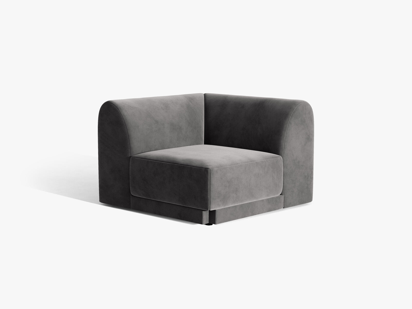 Micadoni Modul Ecke Miley Samt Bluvel Grau