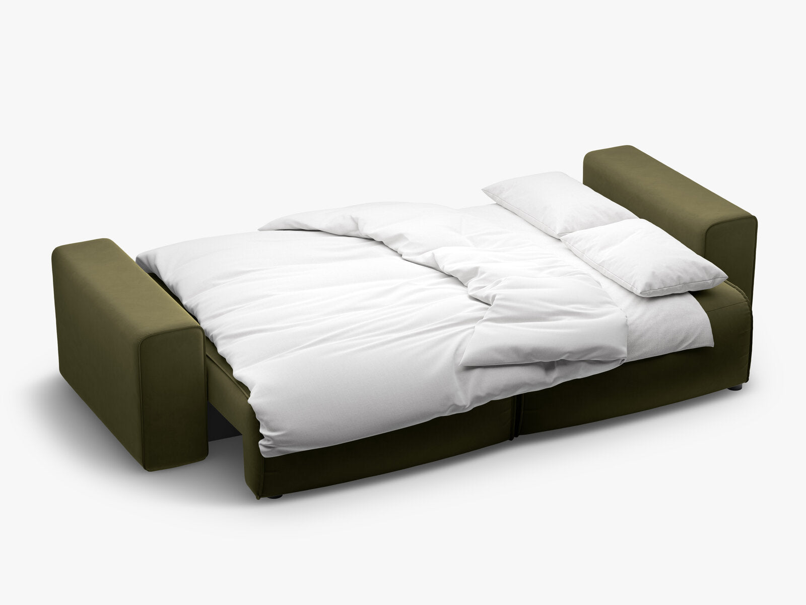 Micadoni Sofa Victor 3-Sitzer mit Schlaffunktion Samt Moßgrün Melange