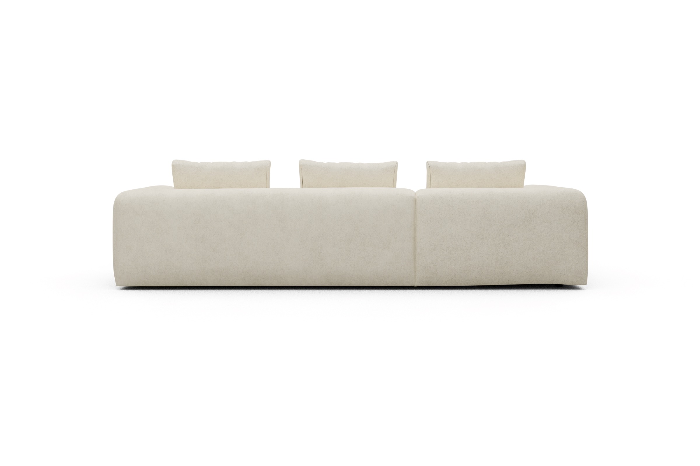 Ecksofa Fred Chaiselongue links mit 2,5-Sitzer Boucle-Off-White