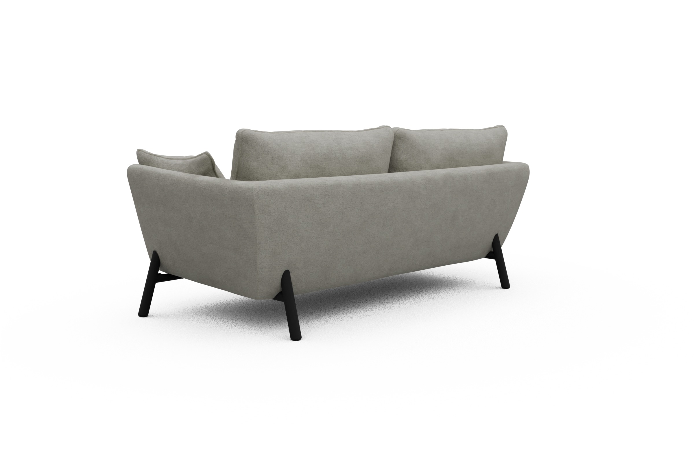 Sofa Emil 2-Sitzer Beinfarbe Eiche Schwarz Carreno-Moon-Stone-White