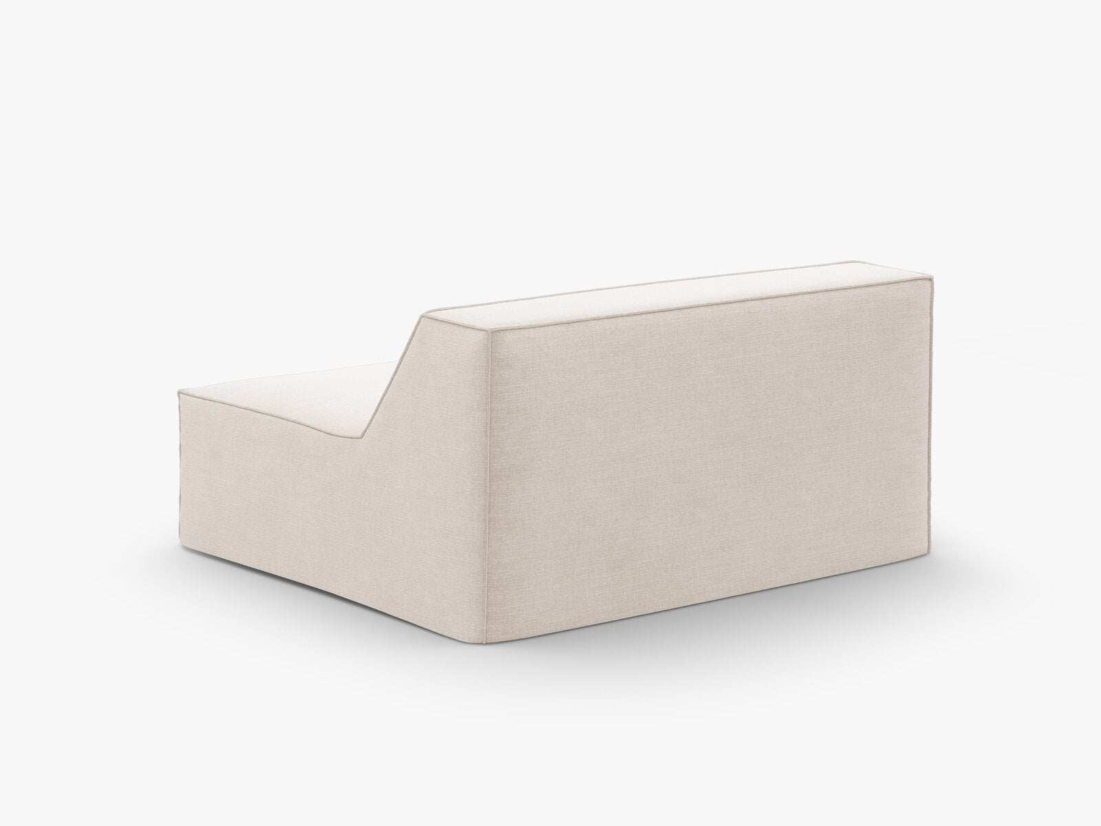 Micadoni Mittelmodul groß ohne Armlehnen Jodie 1-Sitzer Strukturierter Stoff Lins Beige