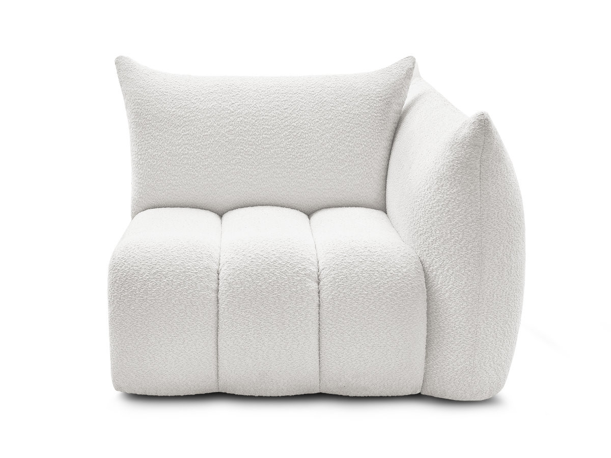 Bobochic Azra Sofamodul 1-Sitzer 117 × 112 cm Bouclé-Stoff Weiß Ecke rechts