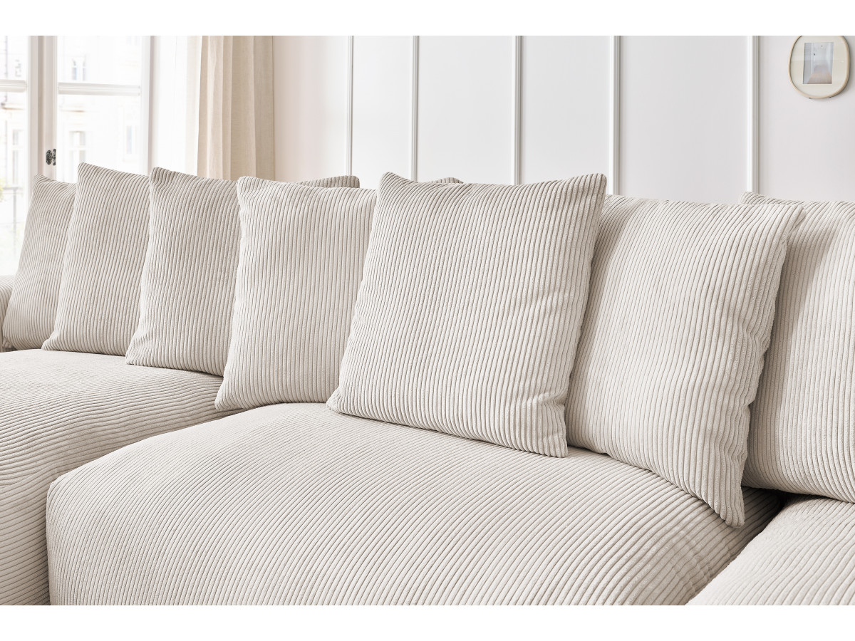 Bobochic Voltaire Wohnlandschaft 420 × 174 cm Cordsamt Beige
