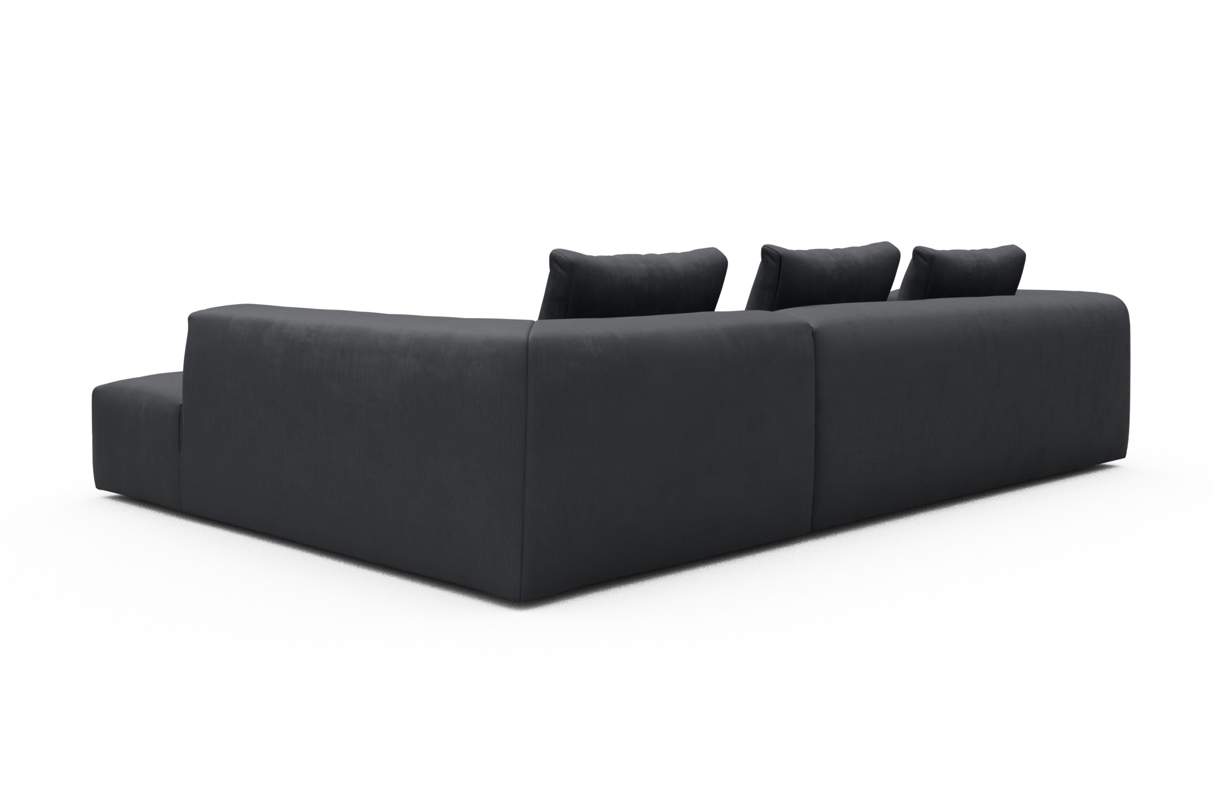 Ecksofa Fred Relax-Ecke rechts mit 2,5-Sitzer Cordufine-Slate-Grey