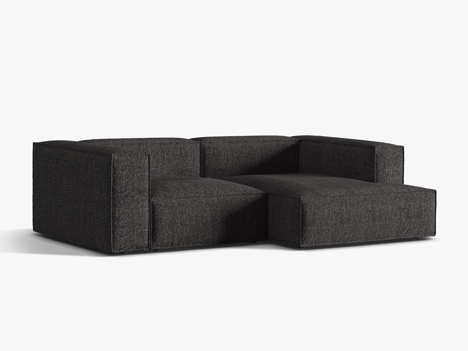 Micadoni Ecksofa Nuria 3-Sitzer Rechts Boucle Anthrazit