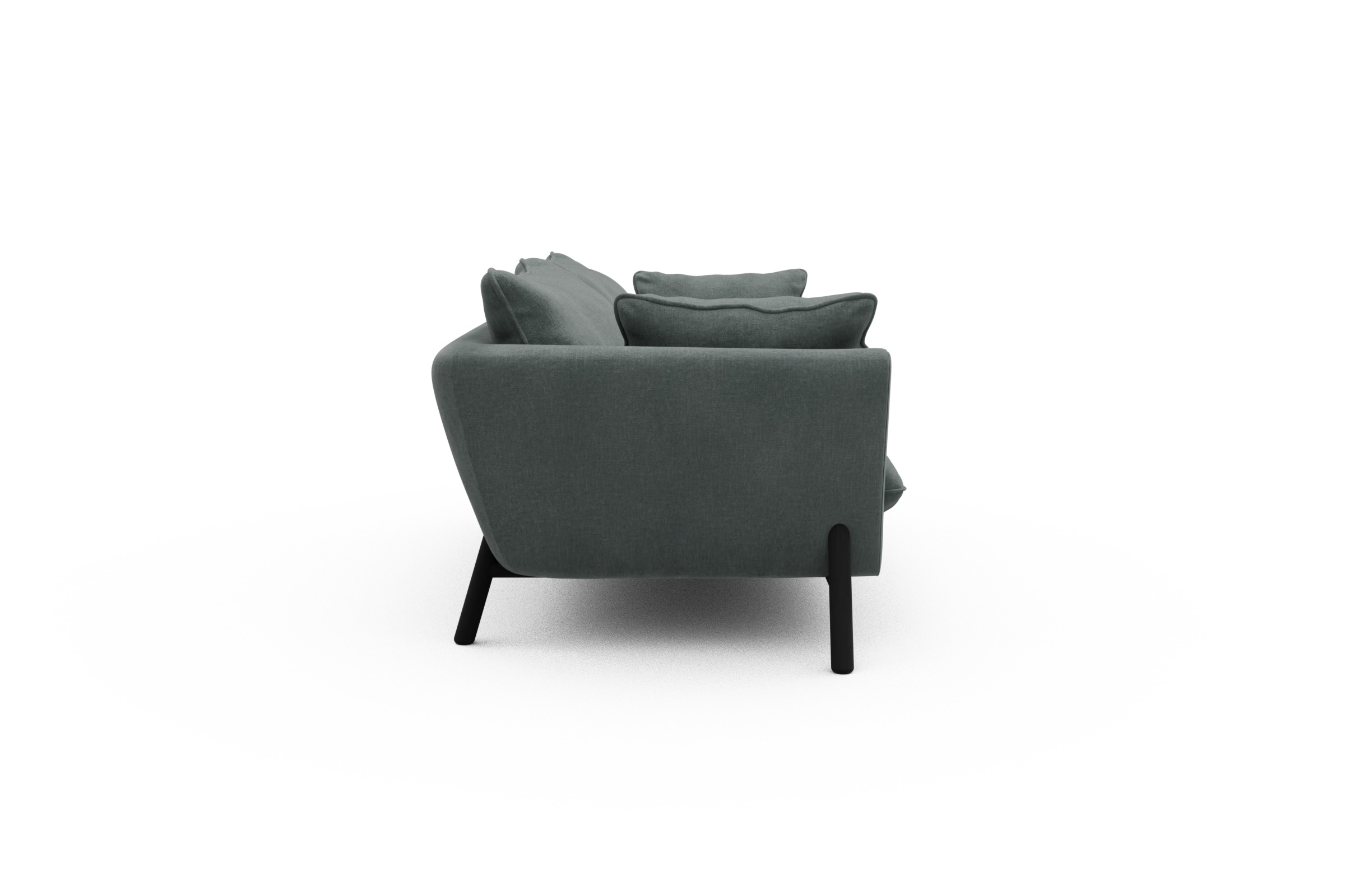 Sofa Emil PREMIUM 2-Sitzer Beinfarbe Eiche Schwarz Smooth-Silver-Grey