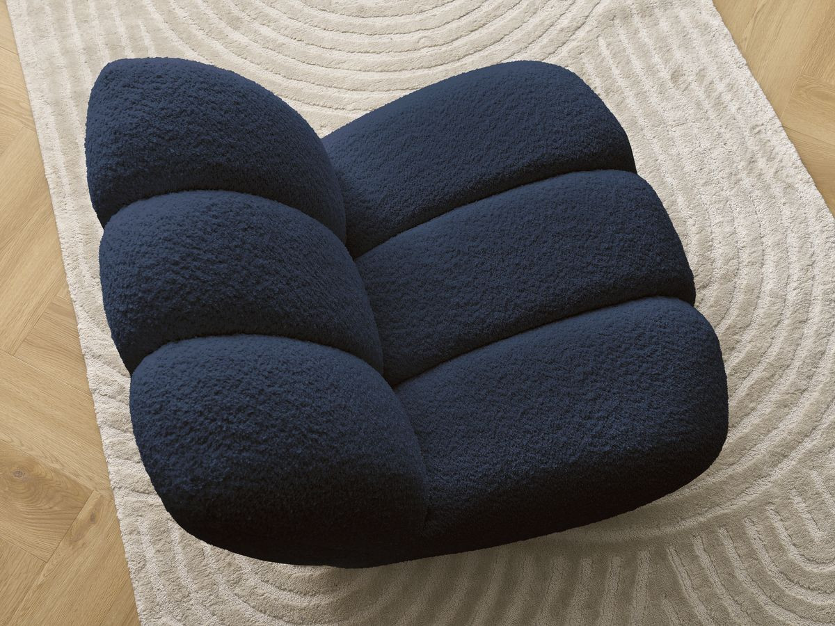 Bobochic Janissaire Sessel 81 × 90 cm Bouclé-Stoff Dunkelblau