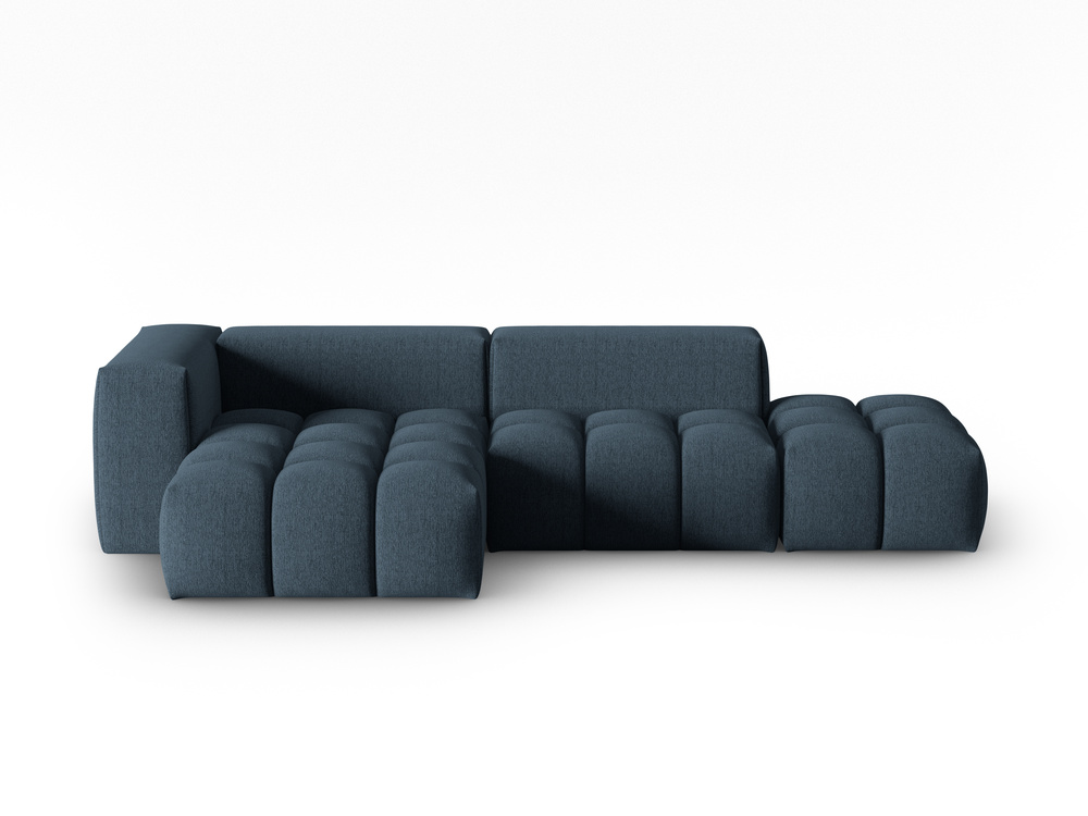 Cosmopolitan Design Ecksofa Verona 4-Sitzer offen Strukturierter Stoff Sorella Dunkelblau Links