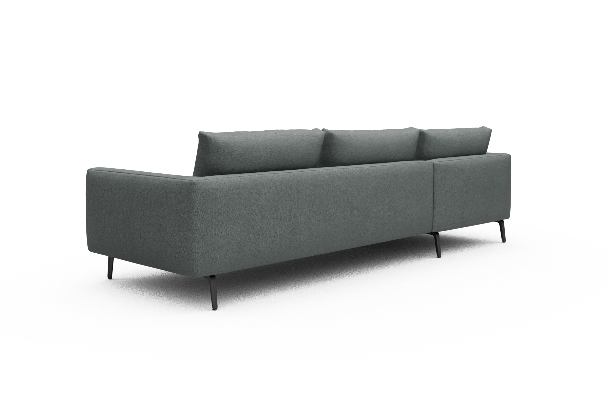 Ecksofa Karl Chaiselongue links mit 2,5-Sitzer Denari-Soft-Grey