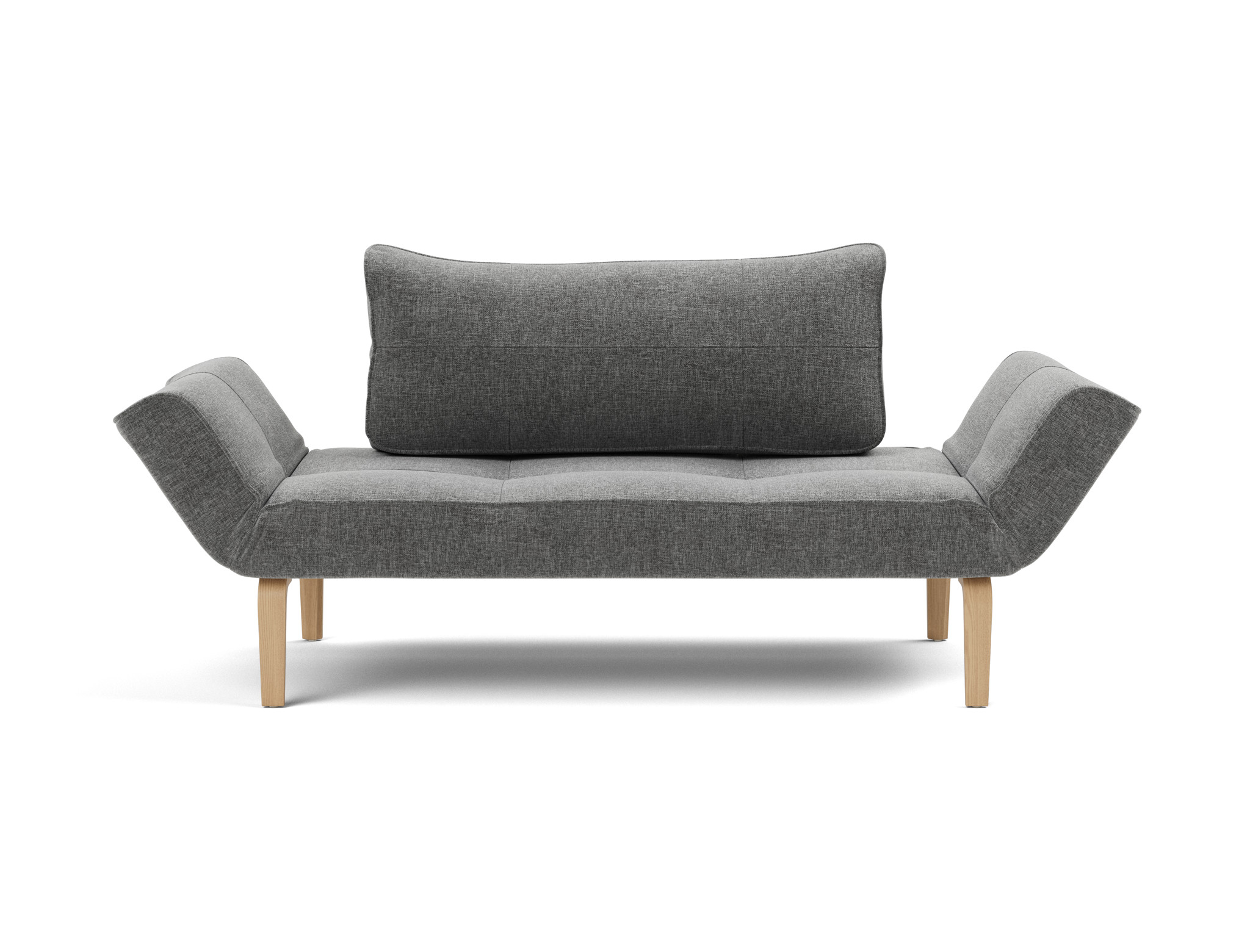 Tagesbett Zeal Strukturierter Stoff Twist 563-Charcoal Beine Bow Eiche