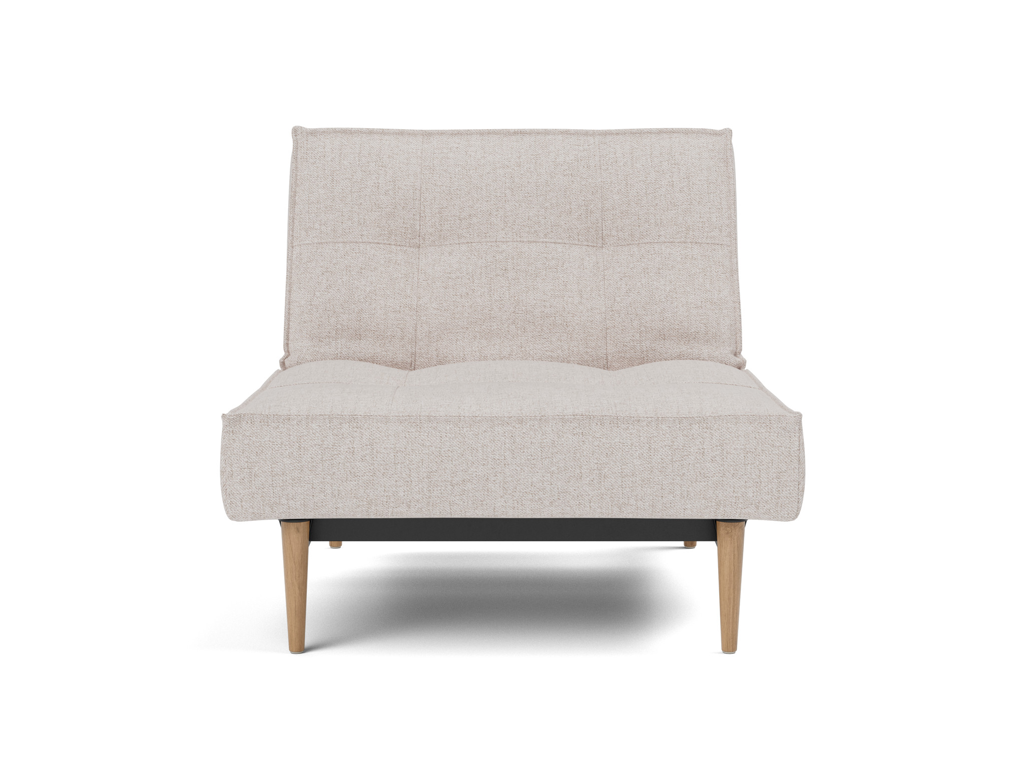 Sessel Splitback Strukturierter Stoff Weda 300-Weda-Sand Beine Styletto Eiche hell