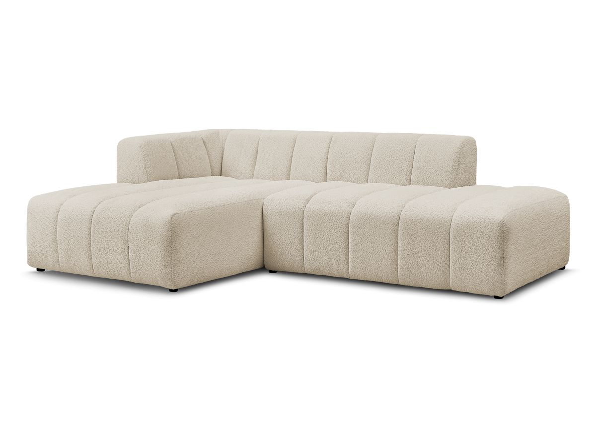 Bobochic Annecy Ecksofa Bouclé-Stoff Beige Ecke links
