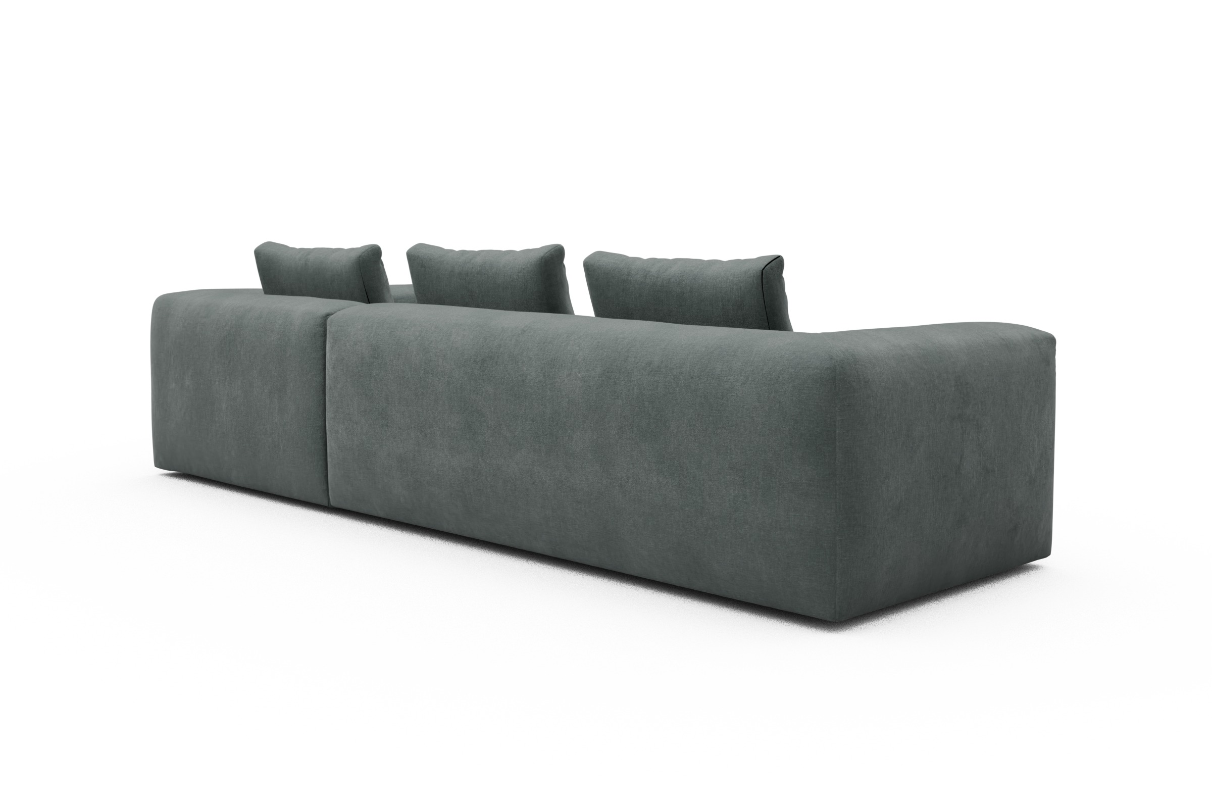 Ecksofa Fred Relax-Ecke rechts mit 2,5-Sitzer Smooth-Silver-Grey