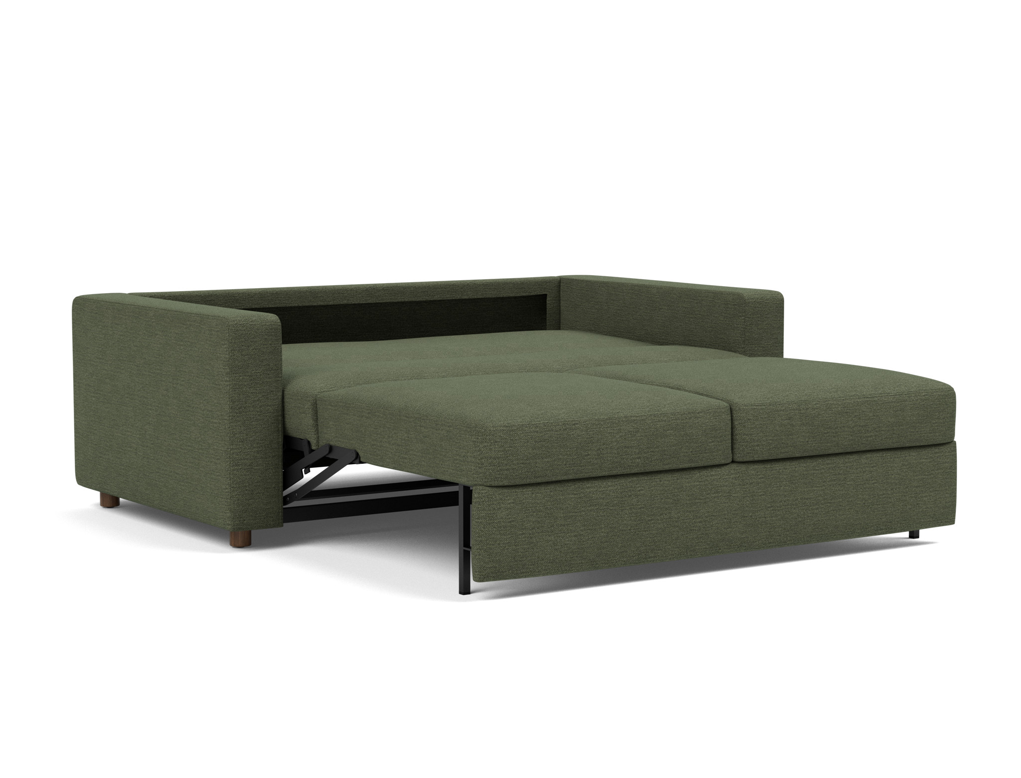 Schlafsofa Neah mit Standard-Armlehnen 160 Strukturierter Stoff Taura 353-Forest