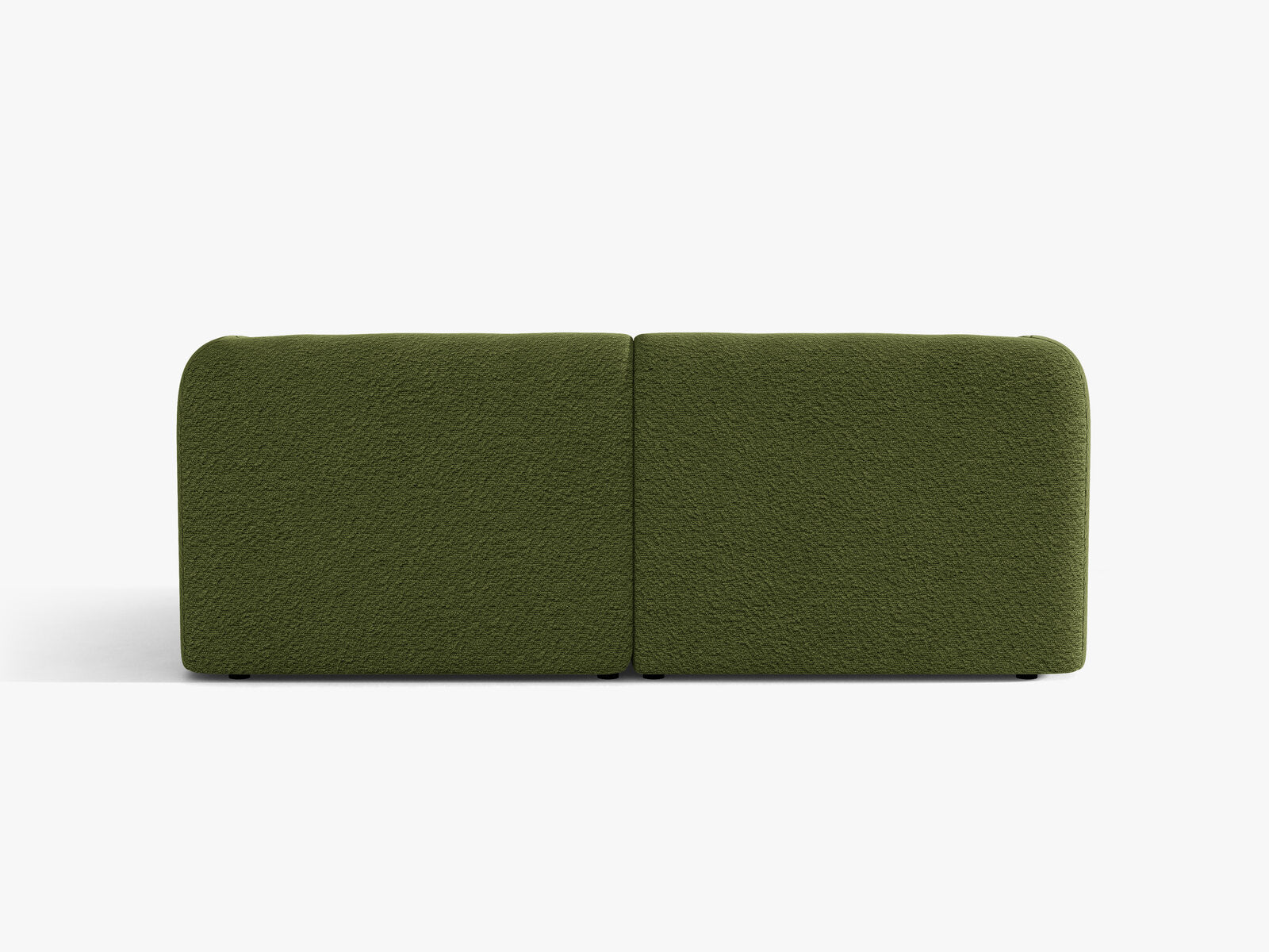Micadoni Sofa Miley 2-Sitzer Boucle Baloo Dunkel-Olivgrün