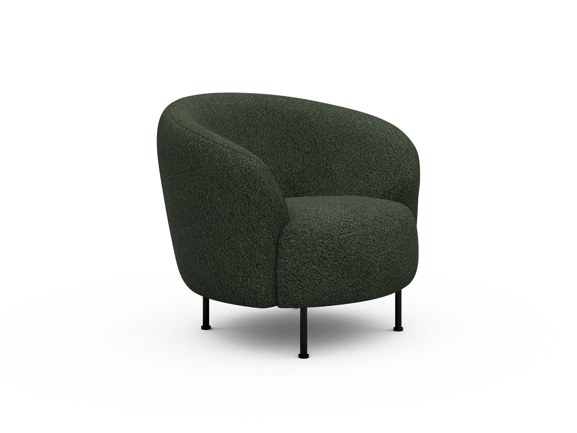Sessel Ronda Metallbeine Schwarz Boucle Vanora 869-Deep-Green