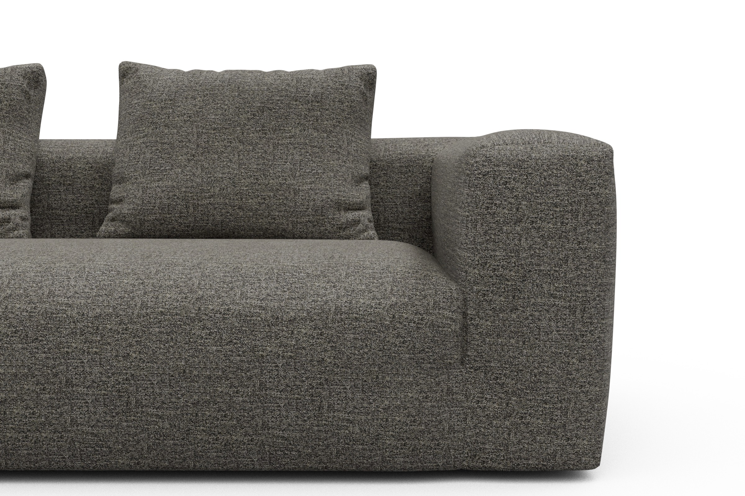 Wohnlandschaft Fred mit 2-Sitzer und Chaiselongue beidseitig Carreno-Sepie-Brown