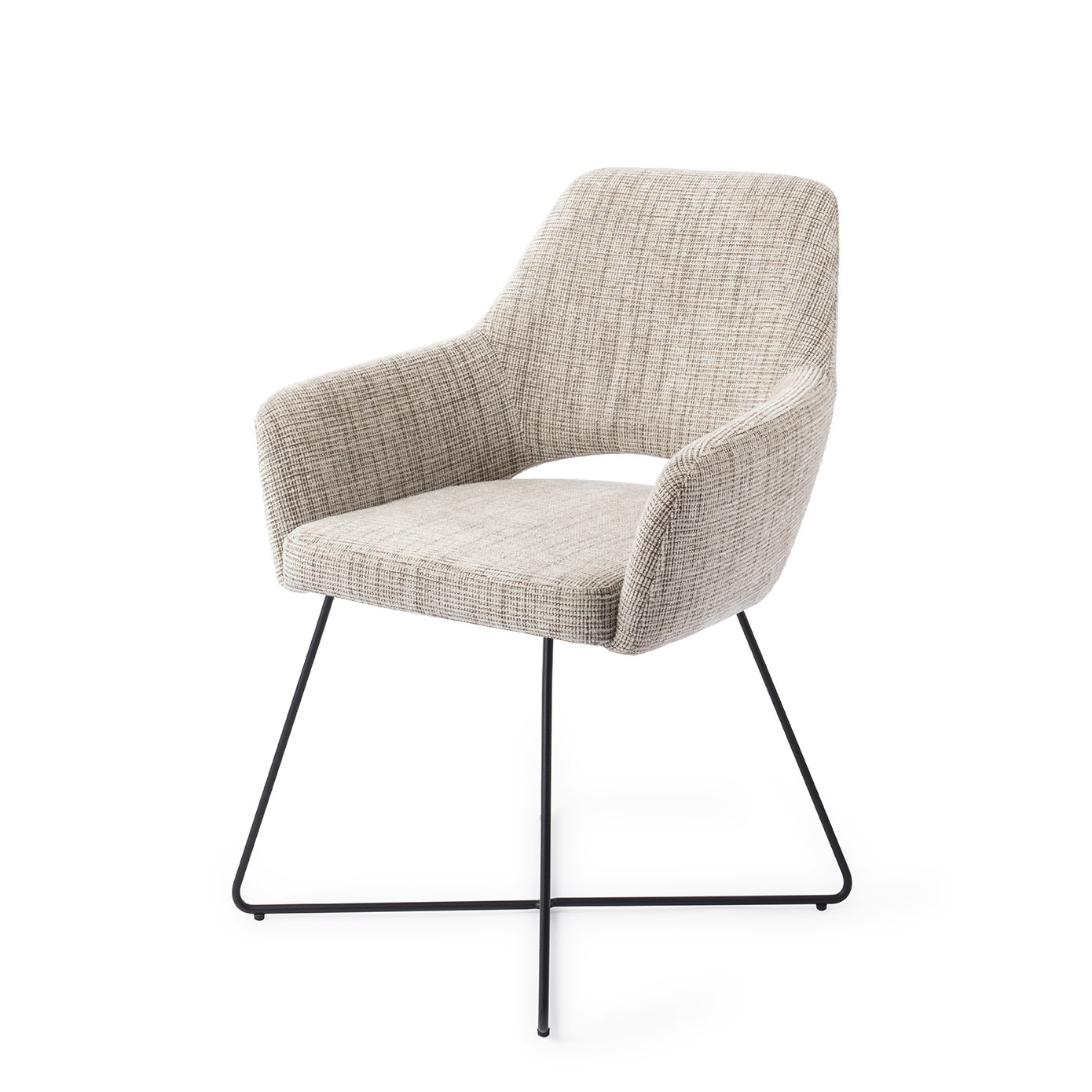 Jesper Home Esszimmerstuhl Yanai Caramel Grid Cross Schwarz