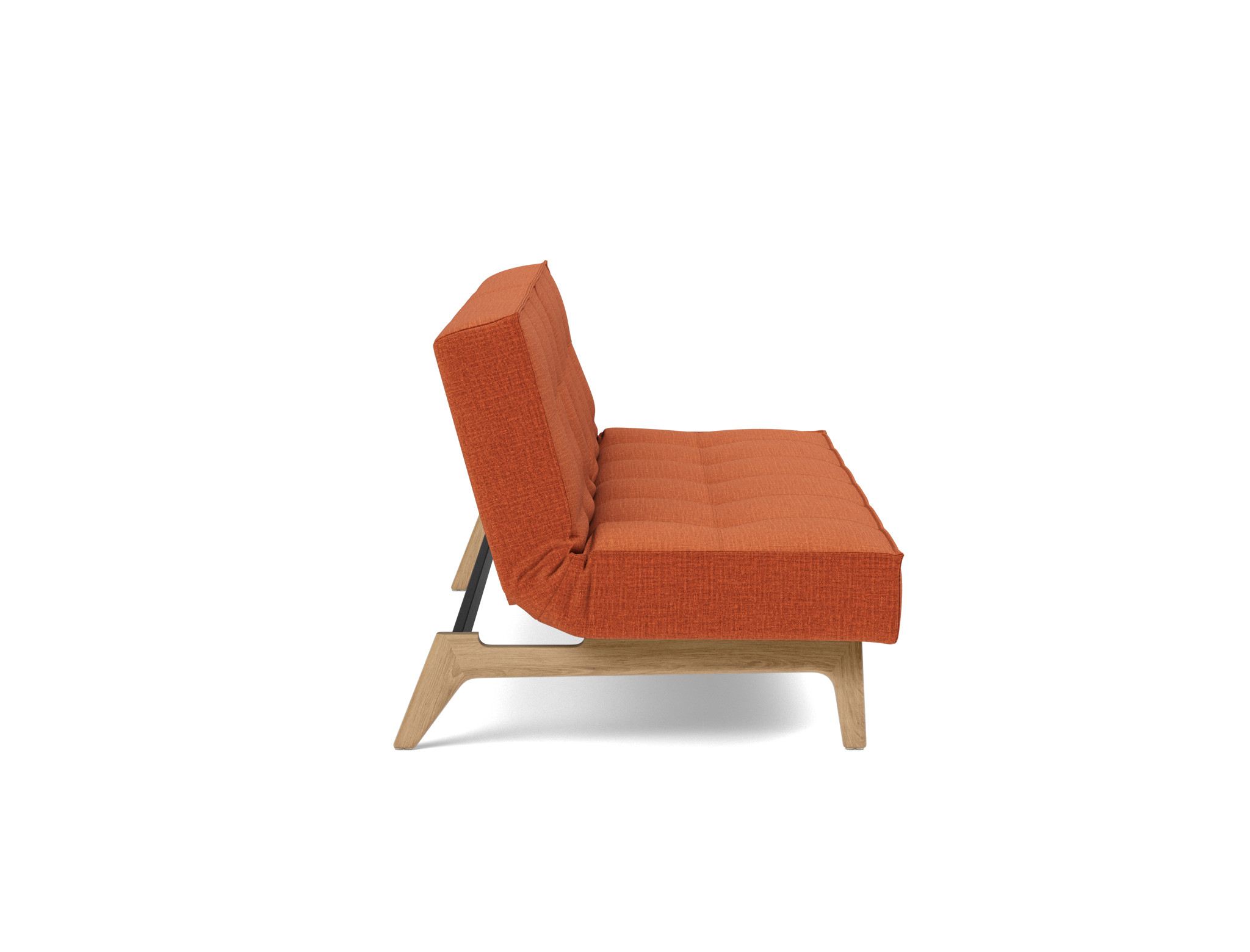 Schlafsofa Splitback Chenille Esina 412-Rust-Orange Beine Eiche