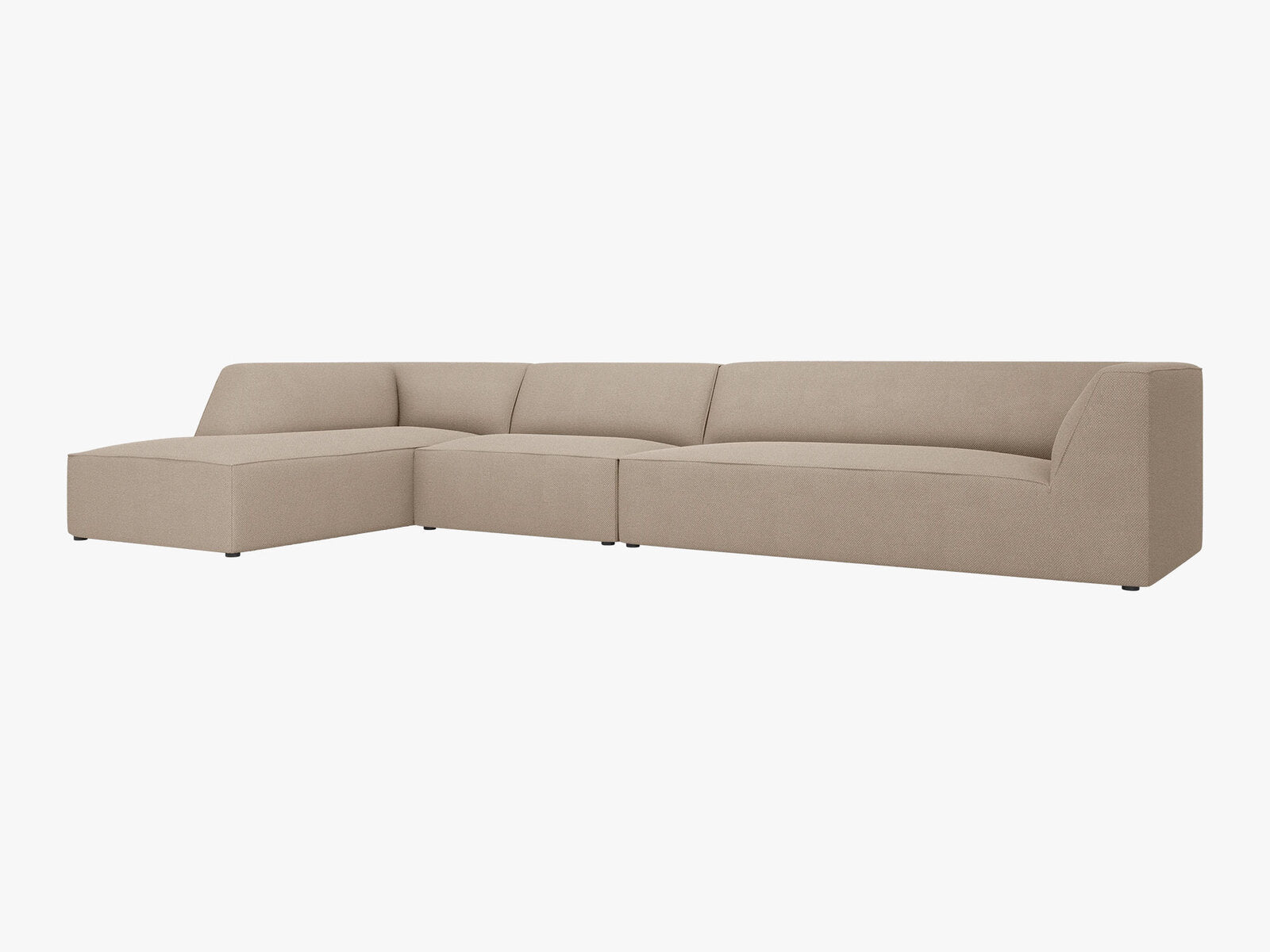 Micadoni Ecksofa Ruby 5-Sitzer Links Strukturierter Stoff Ottawa Dunkelbeige