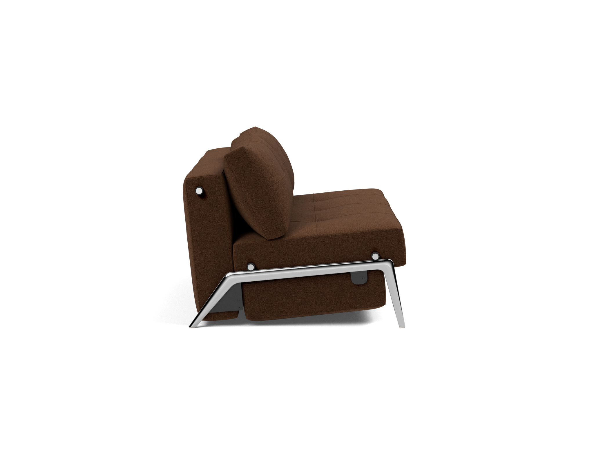Schlafsofa Cubed 160 Strukturierter Stoff Taura 359-Cappuccino Beine Aluminium