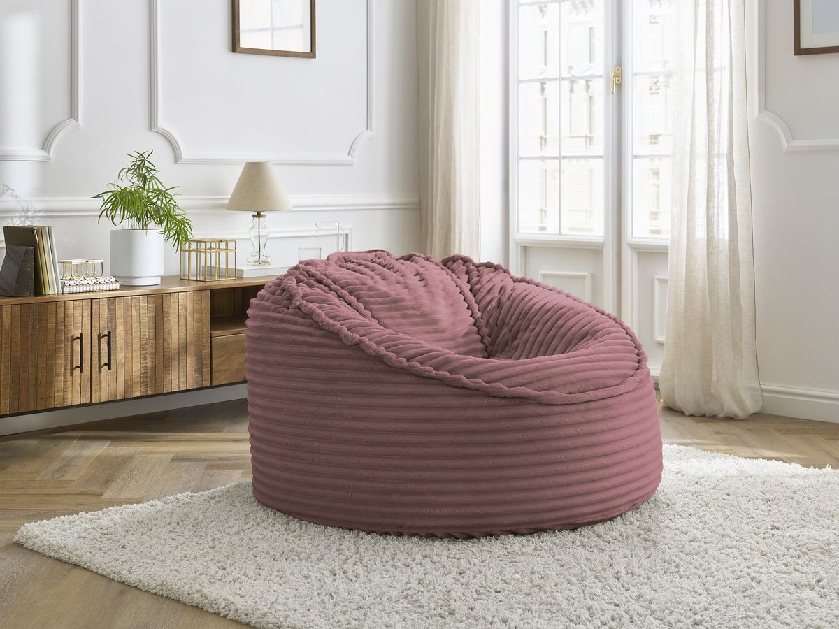 Bobochic Socrate Pouf Breitcord weich Rosa