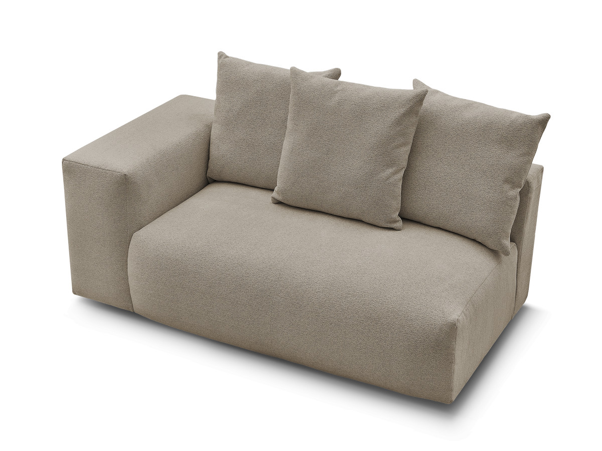 Bobochic Voltaire Sofamodul 2-Sitzer 178 × 100 cm Melange-Stoff Taupe Ecke links
