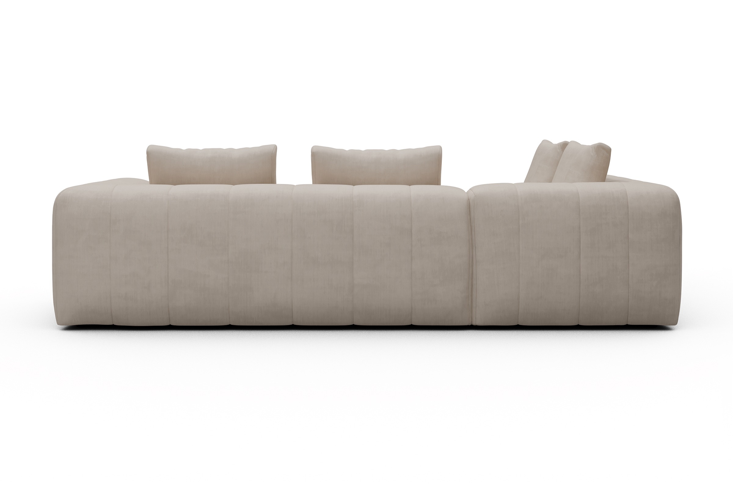 Ecksofa Hugo 2x 2,5-Sitzer Armlehne rechts Cordufine-Off-White